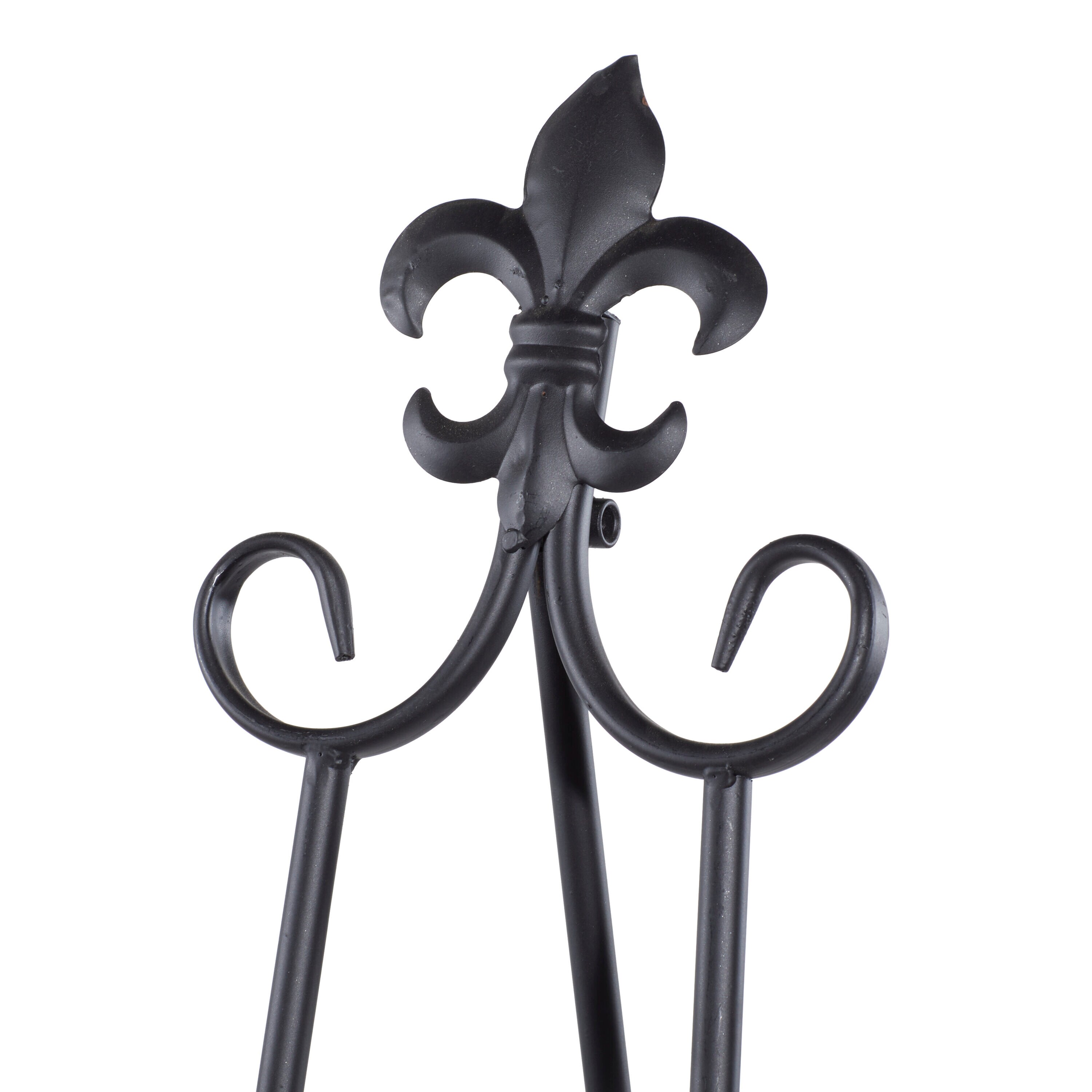 Black Iron Adjustable Floor Easel with Scroll Accents