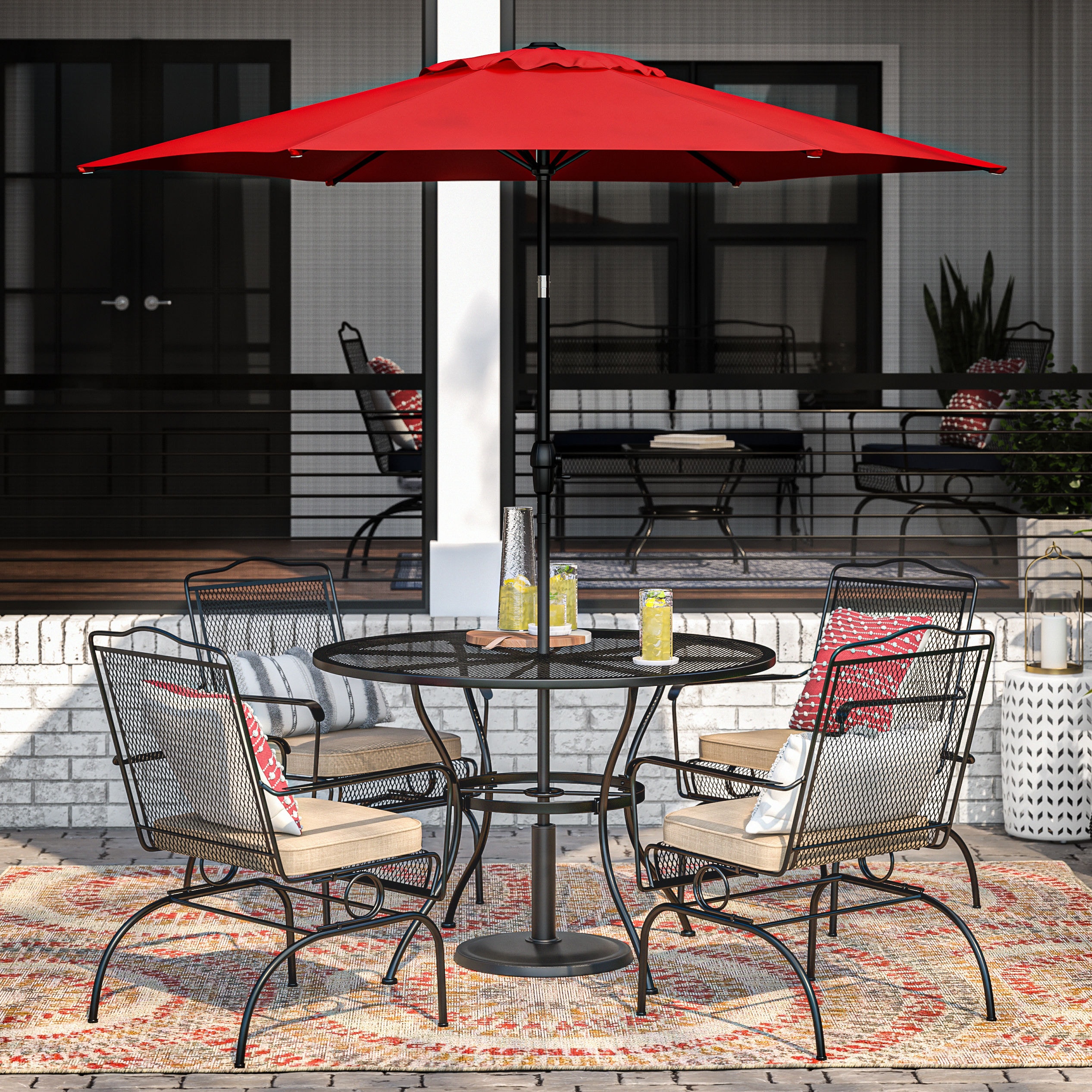 With Mesh Seat In The Patio Chairs, Garden Treasures Stackable Metal Spring Motion Dining Chairs With Mesh Seat