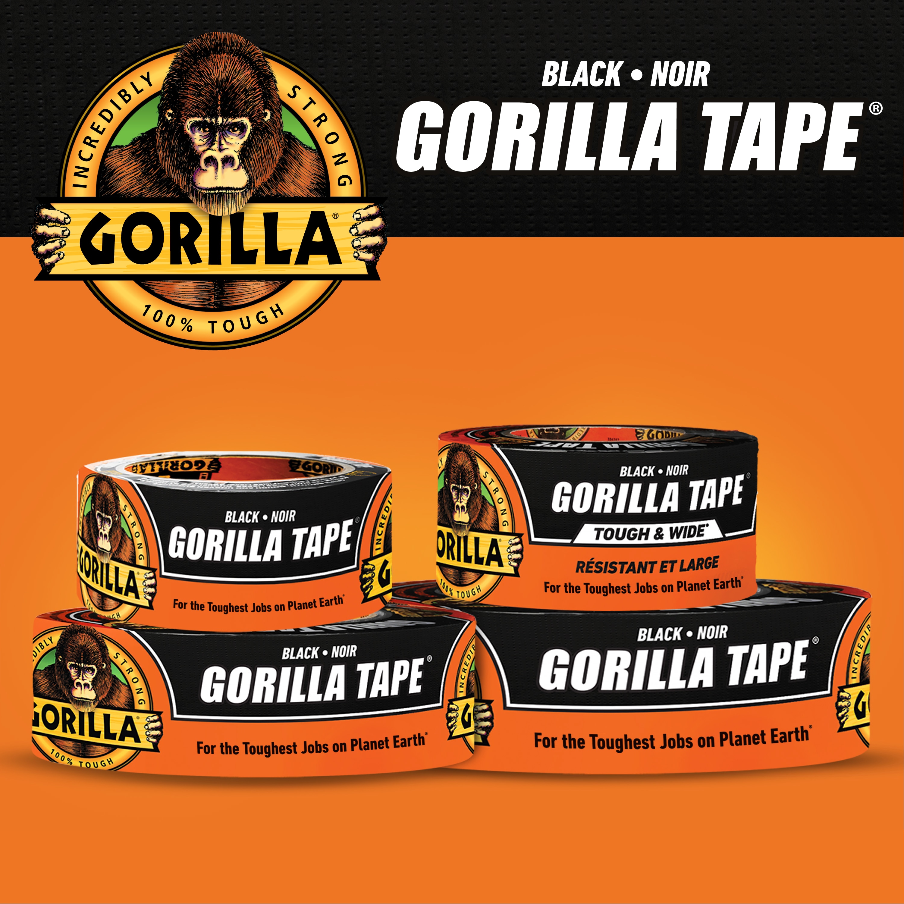 Gorilla Black Duct Tape 1.88-in x 10 Yard(s) in the Duct Tape