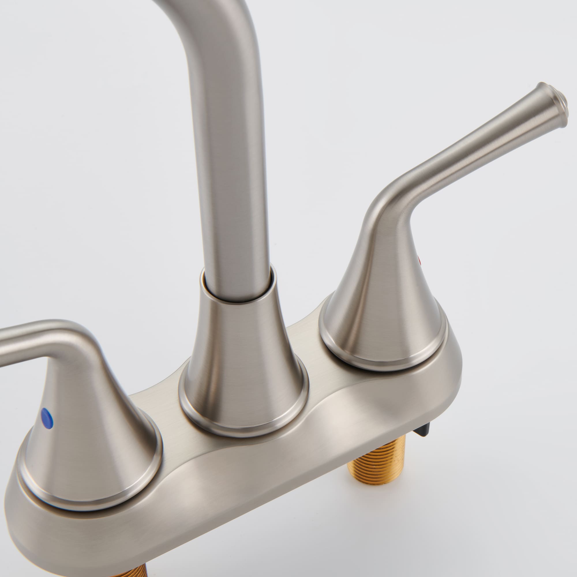 Brushed Nickel Dual Handle Bathroom Sink Faucet with Drain Kit