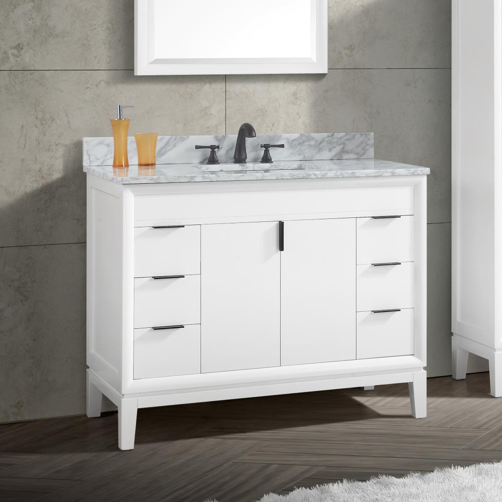 Avanity Emma 42-in White Bathroom Vanity Base Cabinet without Top in ...