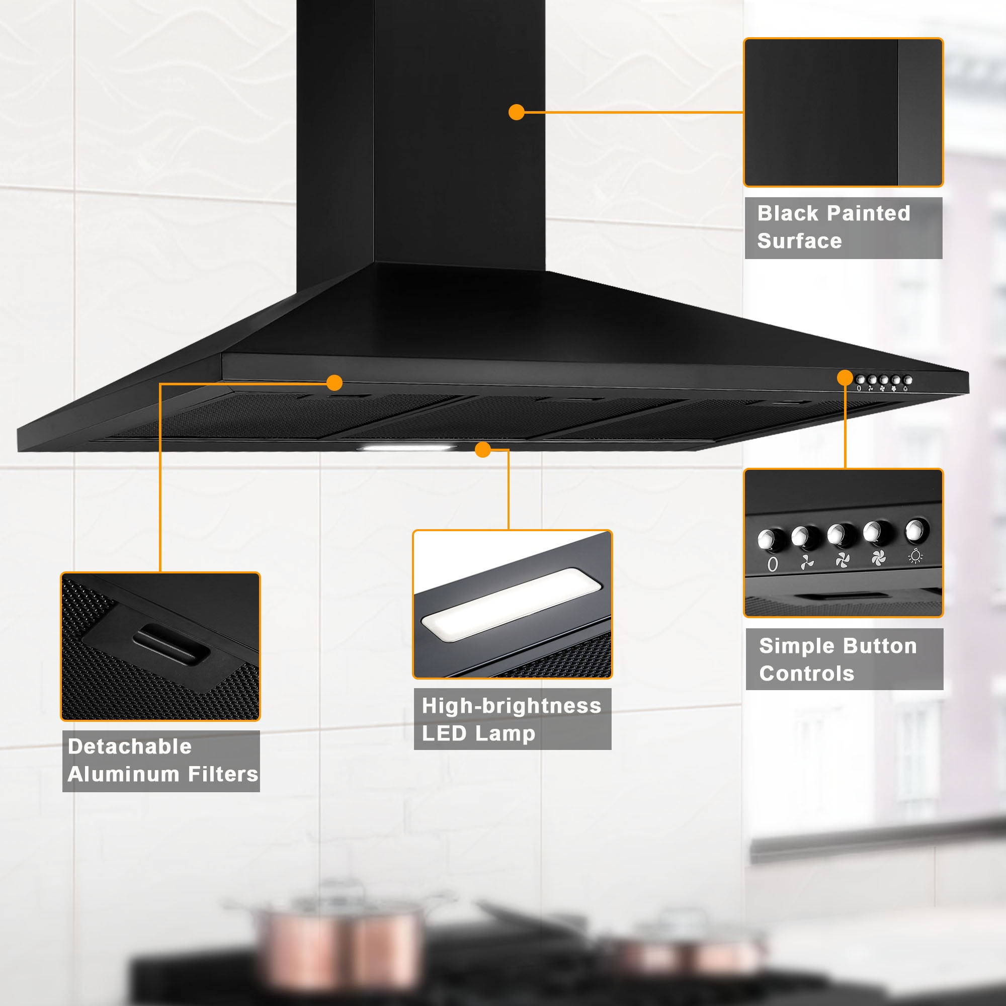 Maocao Hoom JL-CT-36450BK Wall-Mounted-Range-Hoods - View #4