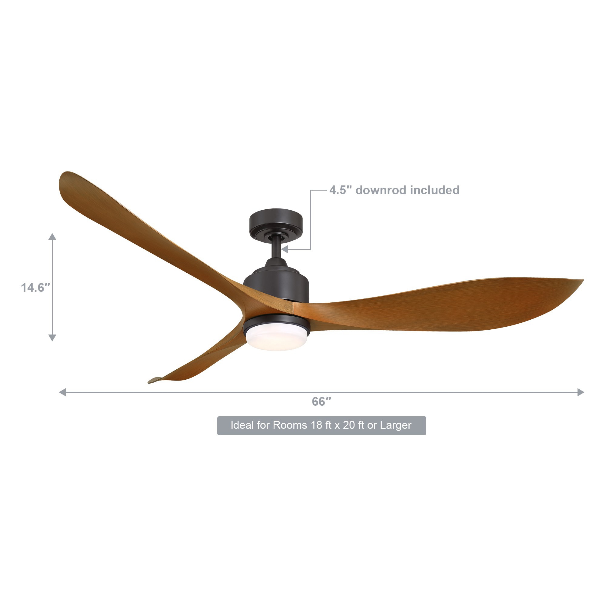 Parrot Uncle 66-in Oil Rubbed Bronze Integrated LED Indoor Propeller ...