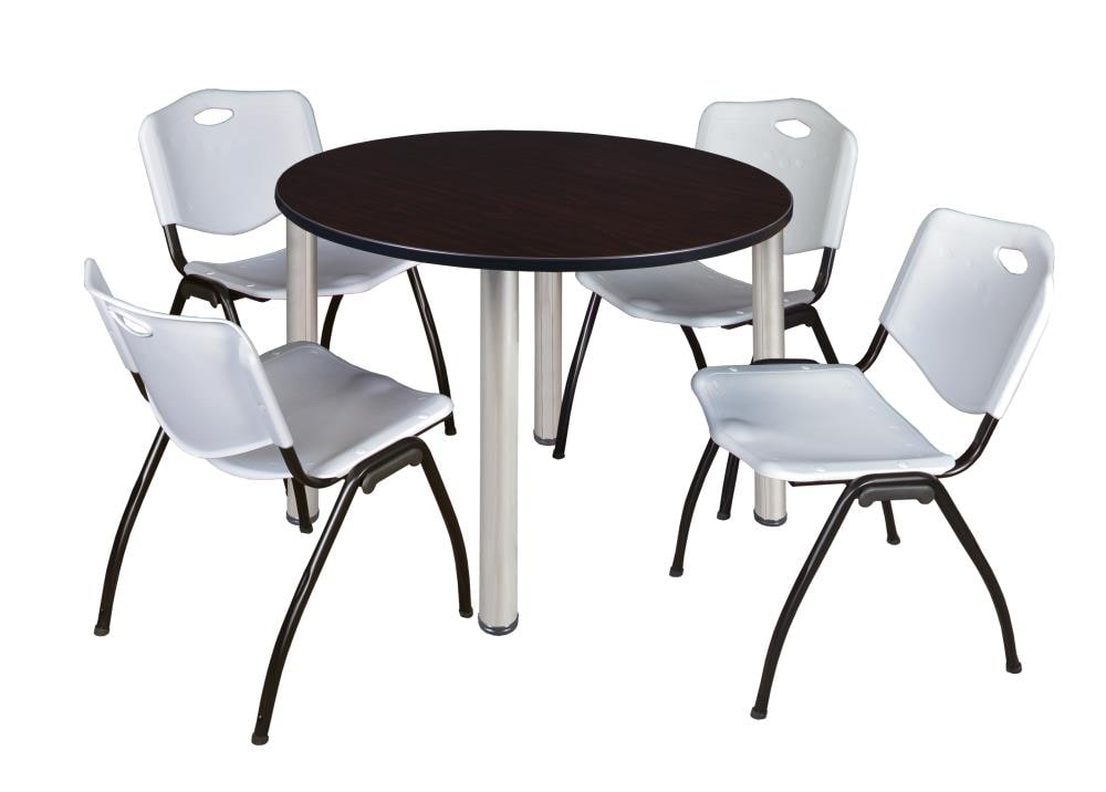 Regency TB48RNDMWBPCM47GY Breakroom Brown 4-Person Training Table (48-in W x 29-in H)