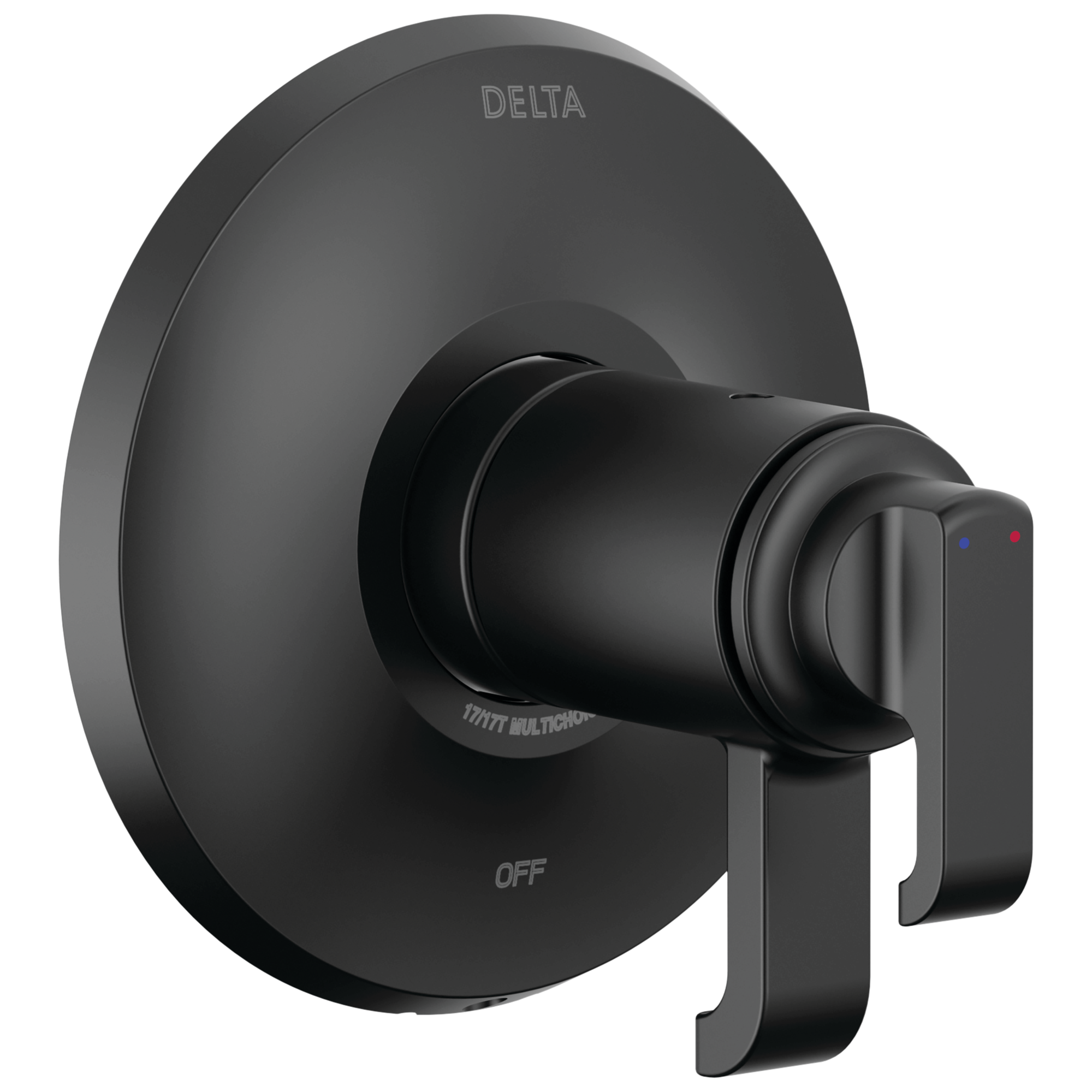 Delta T17T089-BL Tetra Matte Black 5.38-Inches Universal Bathtub/Shower Thermostatic trim 0.5-Inches -ID
