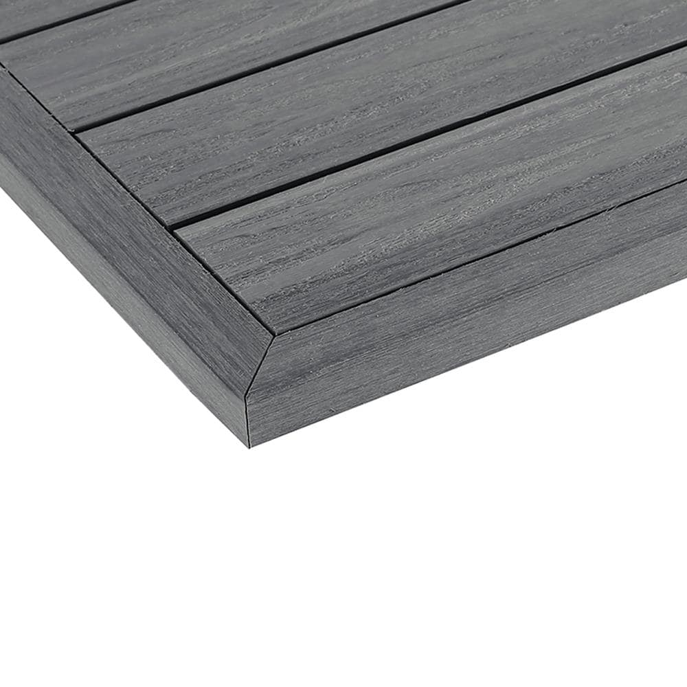 NewTechWood 2-in x 12-in 2-Pack Westminster Gray Prefinished Composite Deck Tile (0.5-sq ft)