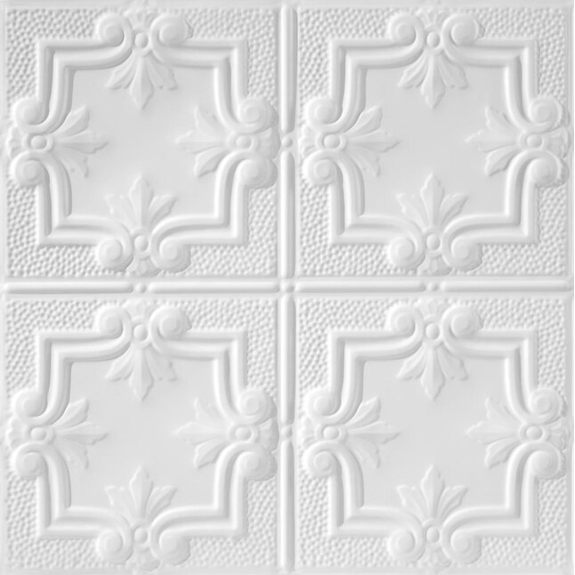 Armstrong Ceilings 24-in x 24-in Metallaire Hammered Trefoil White ...