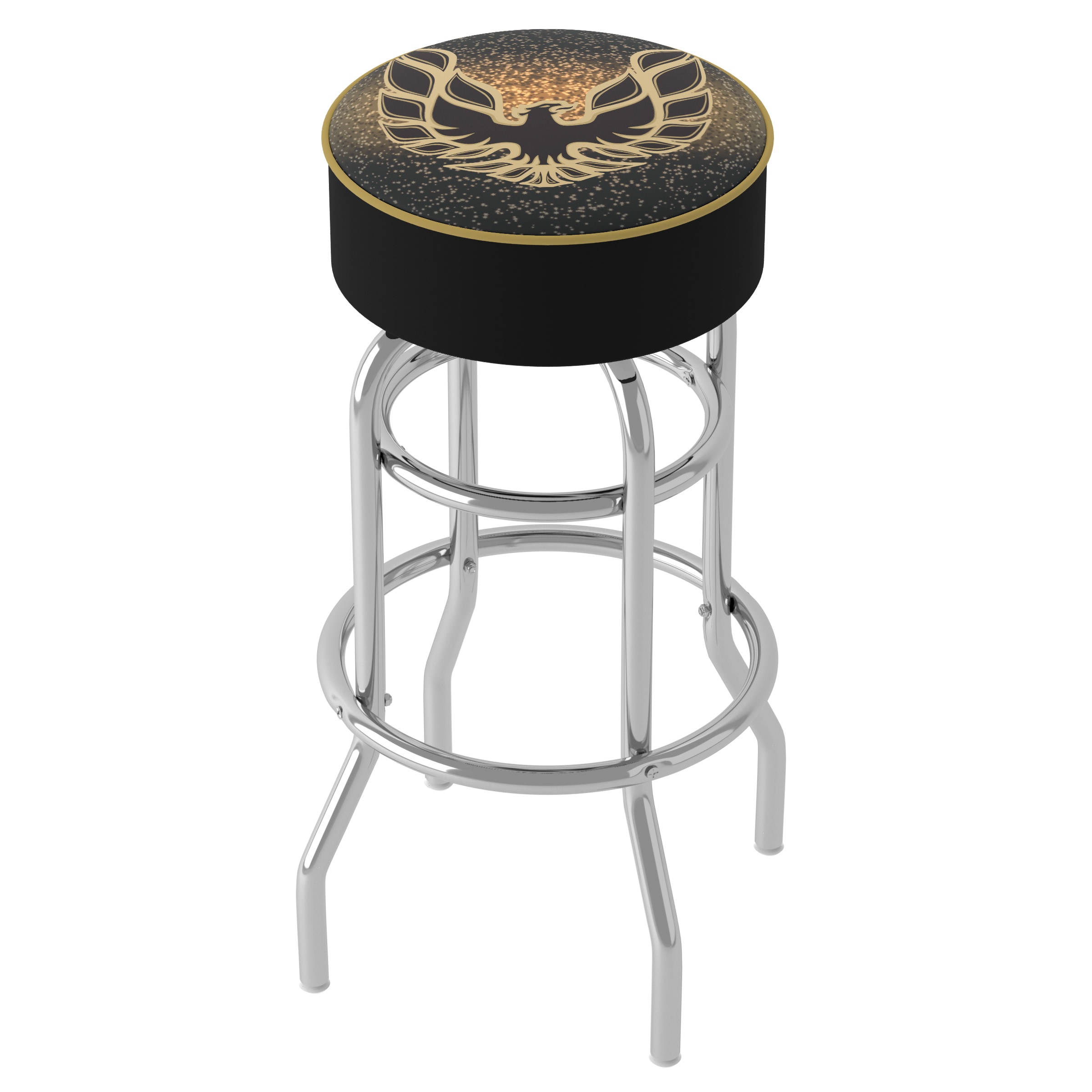 Pontiac Firebird Black Swivel Metal Bar Stool