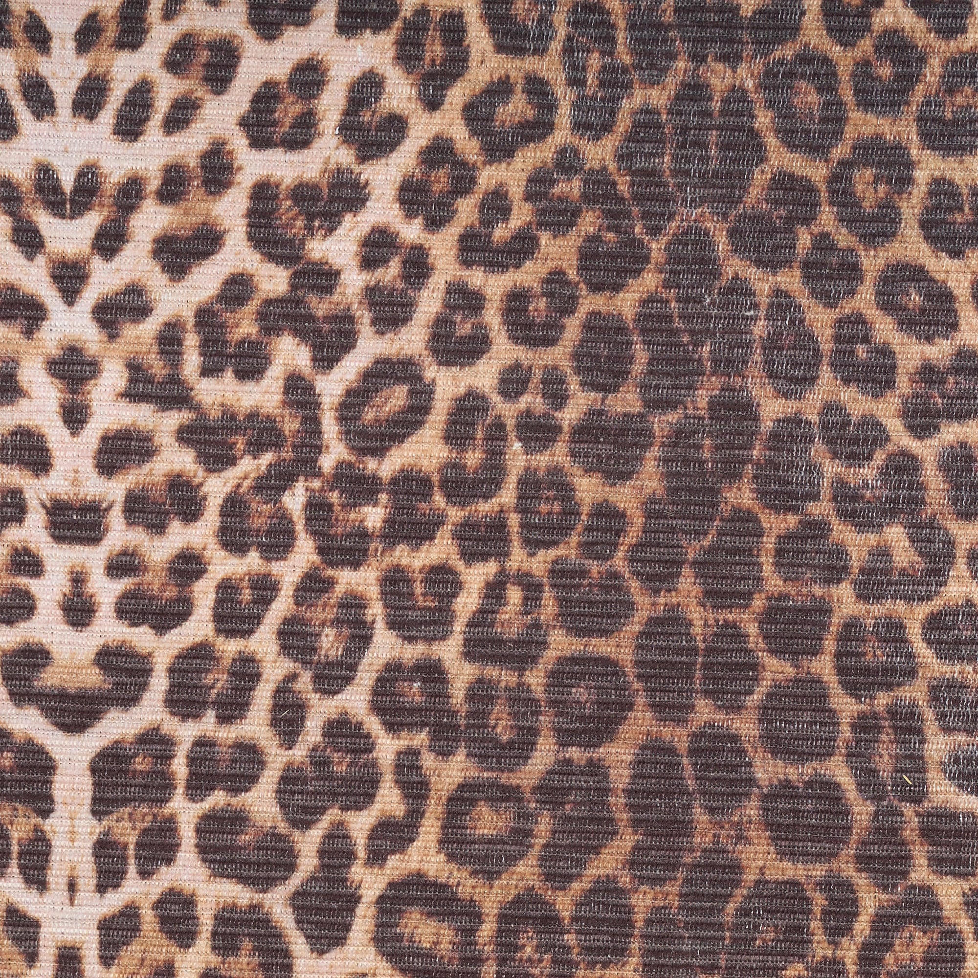 Leopard Print Brown and Beige Rectangular Washable Area Rug