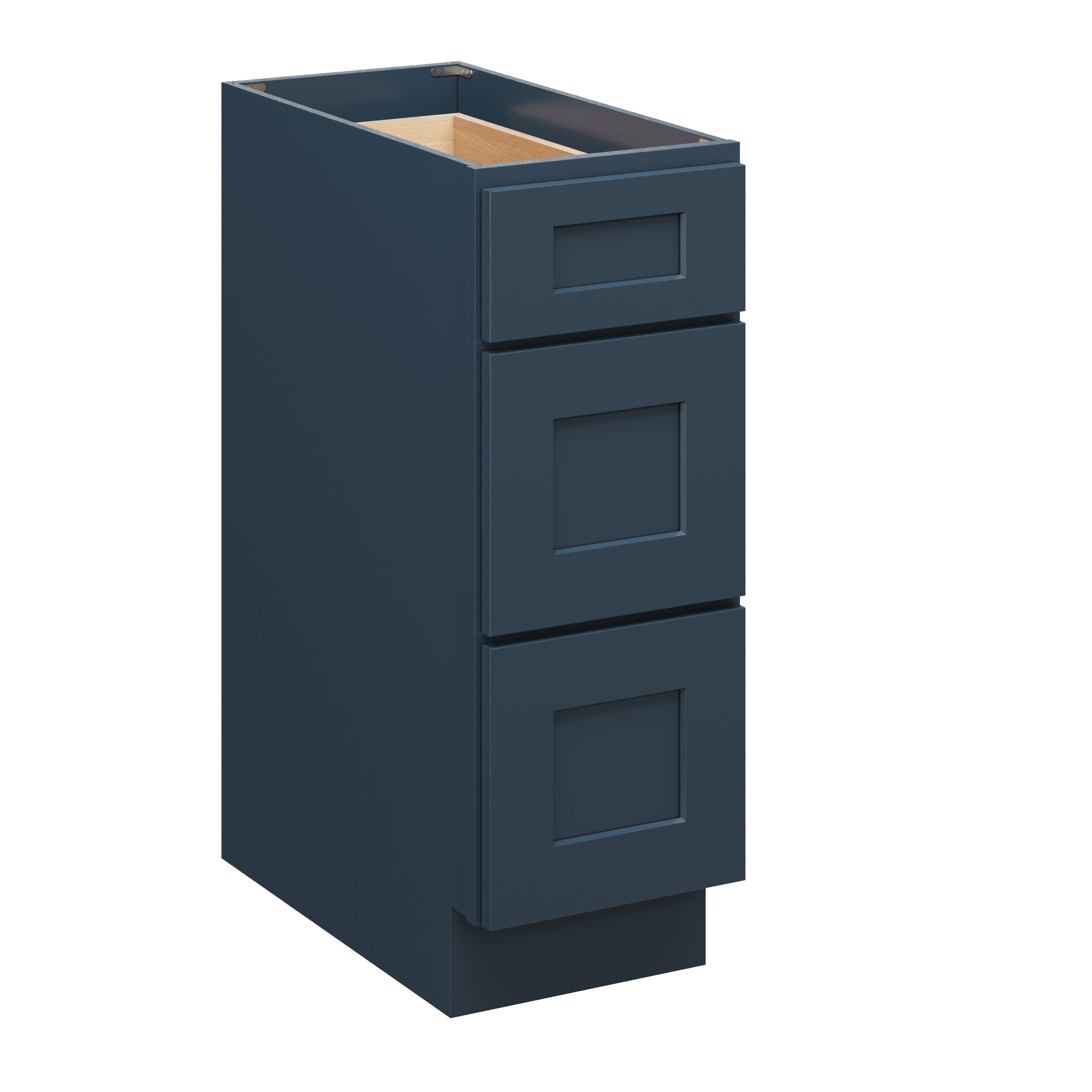Boyel Living BLDB12CG 12 Inch Cyber Grey 3 Drawer Base Cabinet with Soft Close Drawers and Full Overlay Design