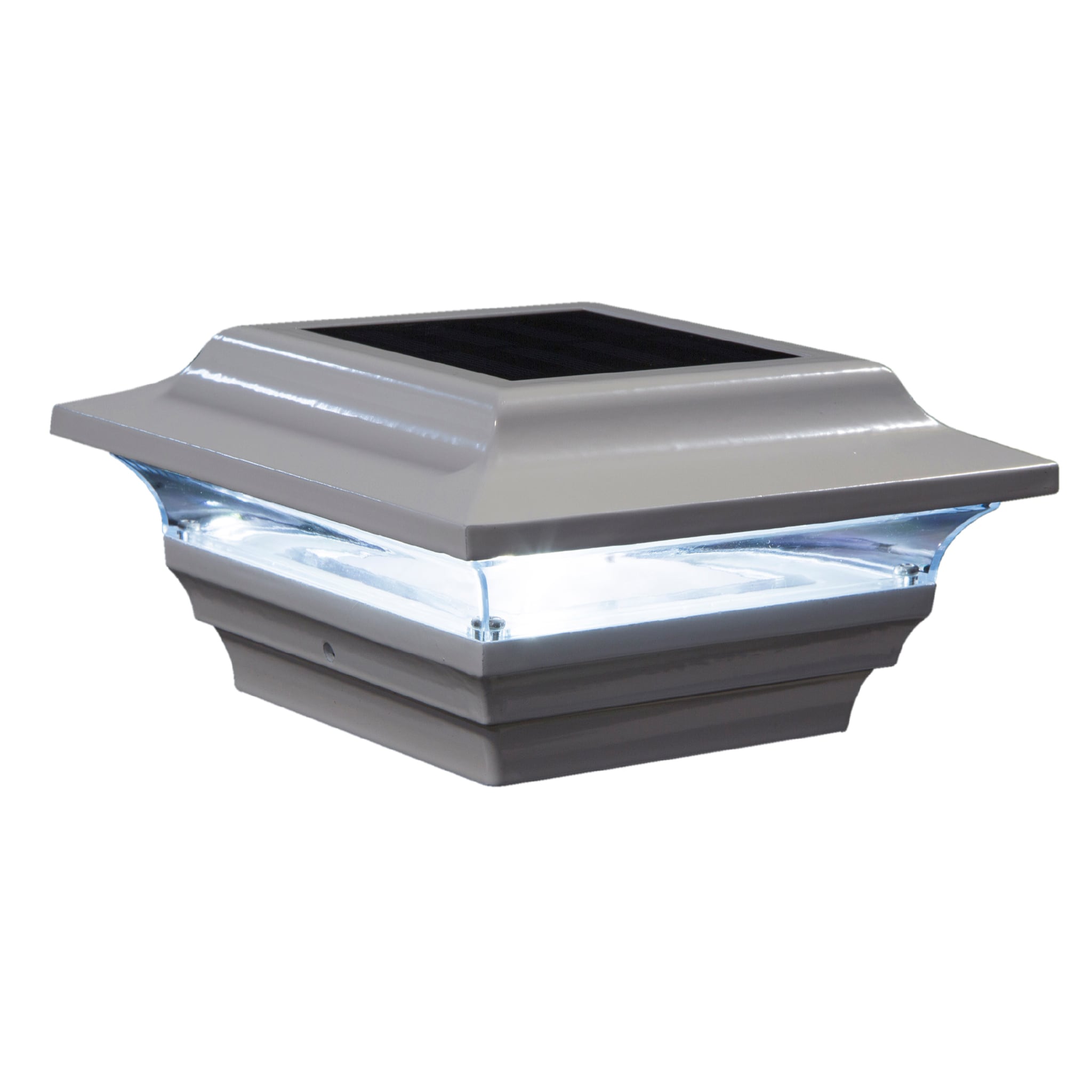 Classy Caps 4-in x 4-in 15-Lumen 1-Watt White Solar LED Outdoor Post Light  (4500 K) in the Deck Lights department at