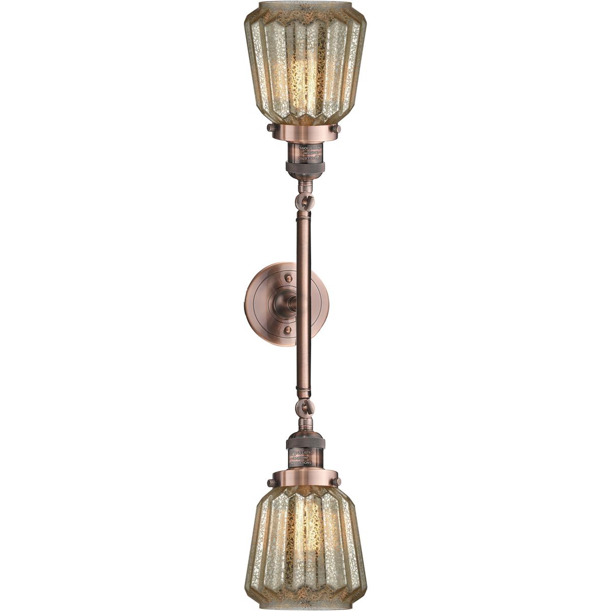  208-AC-G146 Franklin Restoration Chatham Bathroom Vanity Light Antique Copper