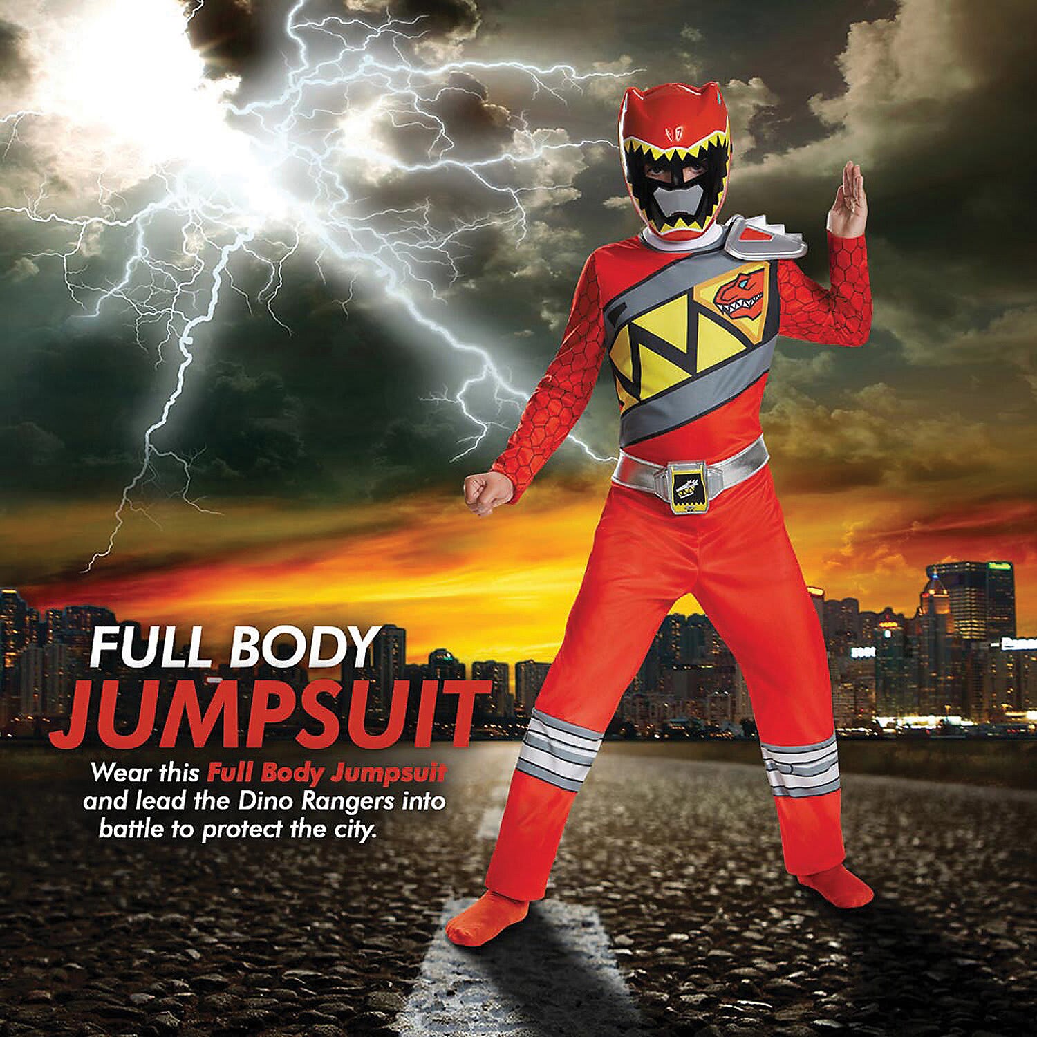 Disguise Boy's Classic Red Ranger Dino Costume - Large at Lowes.com