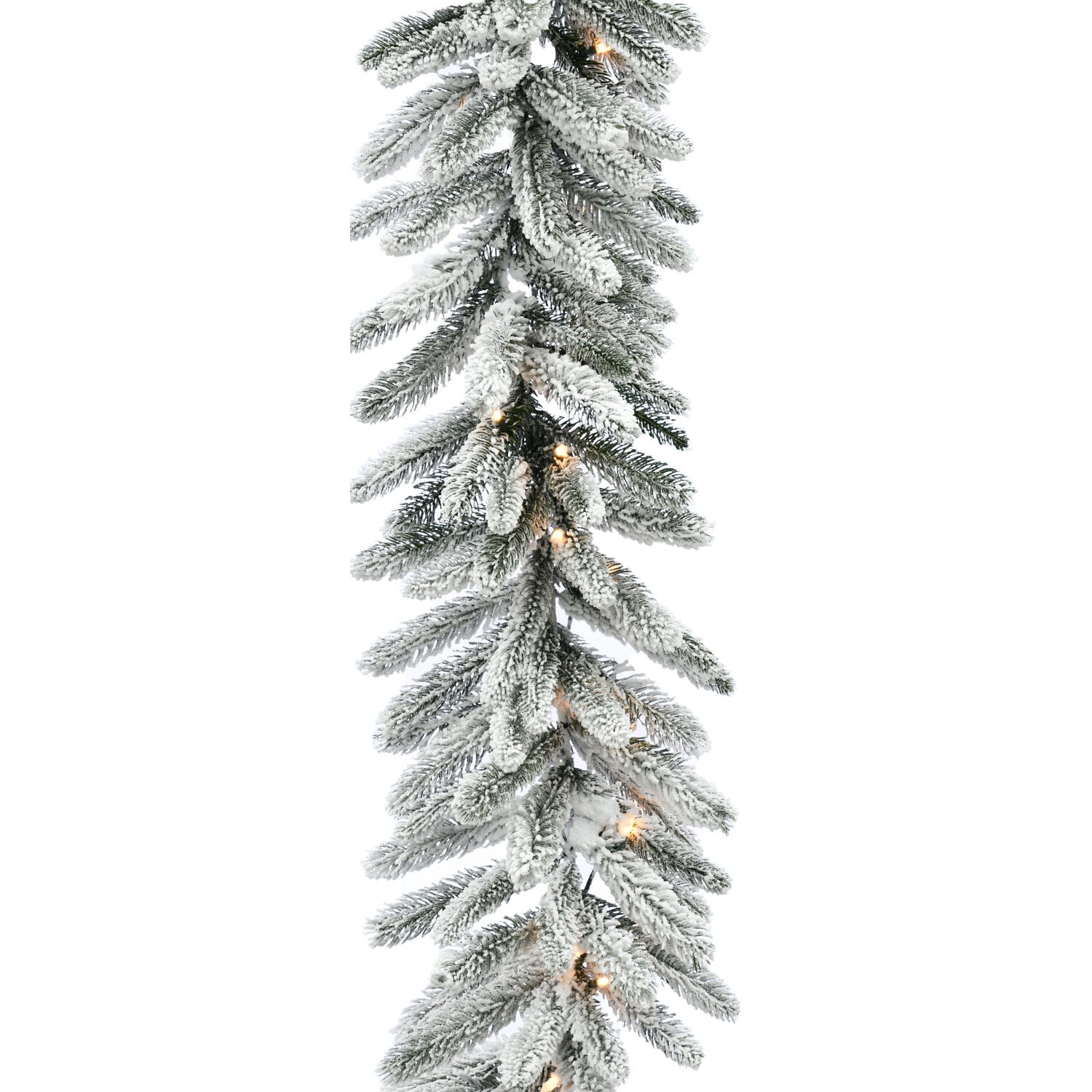 Fraser Hill Farm FFIF108GL-5SN Indoor/Outdoor Pre-lit Battery-operated 9-Feet Artificial Garland with White LED Lights
