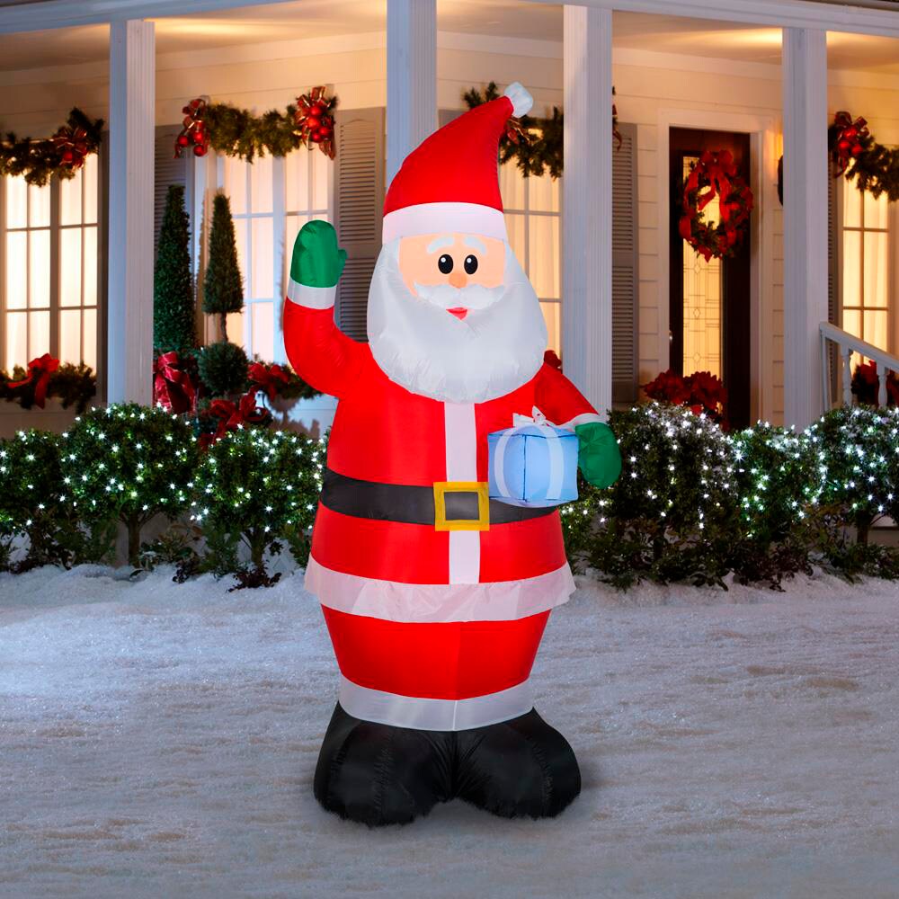 Gemmy 6.9882-ft Lighted Santa Christmas Inflatable at Lowes.com