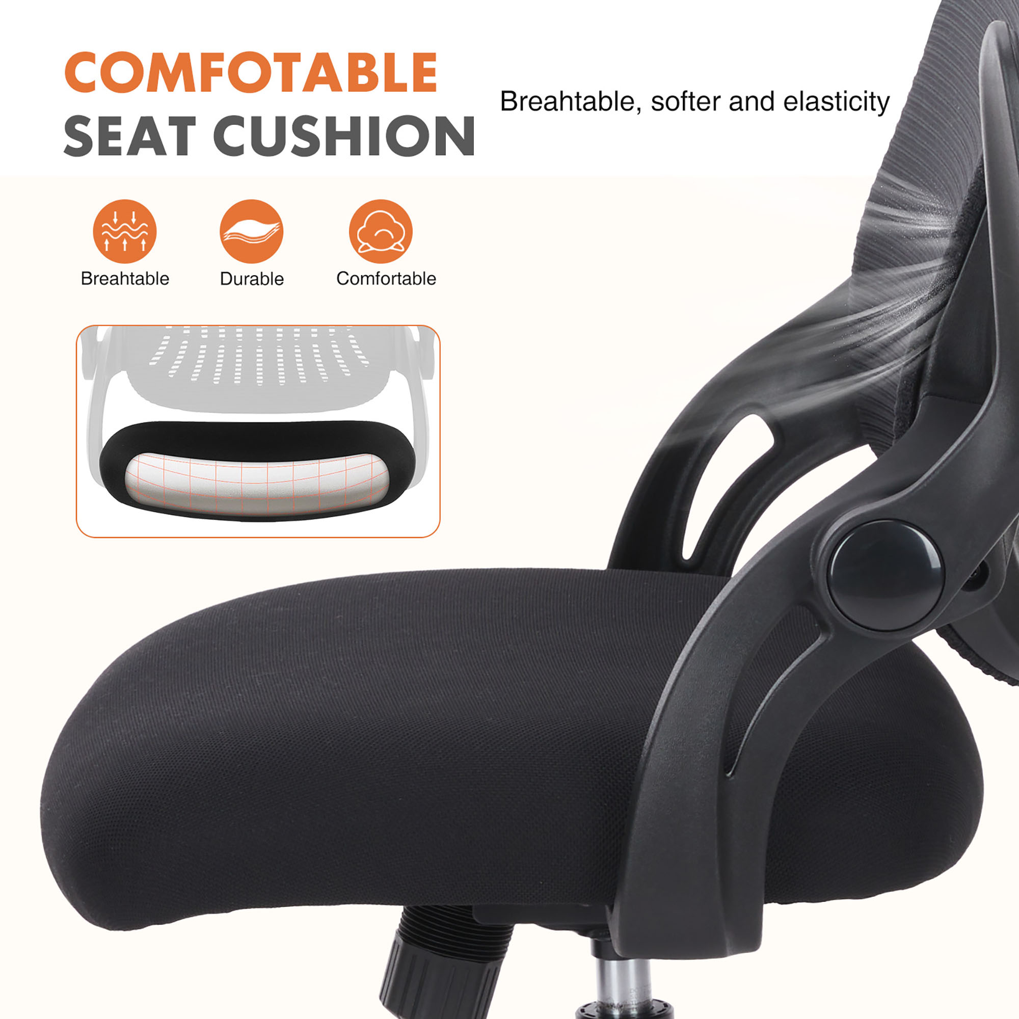 GZMR WF01-GC-V12-BK Office-Chairs - View #4
