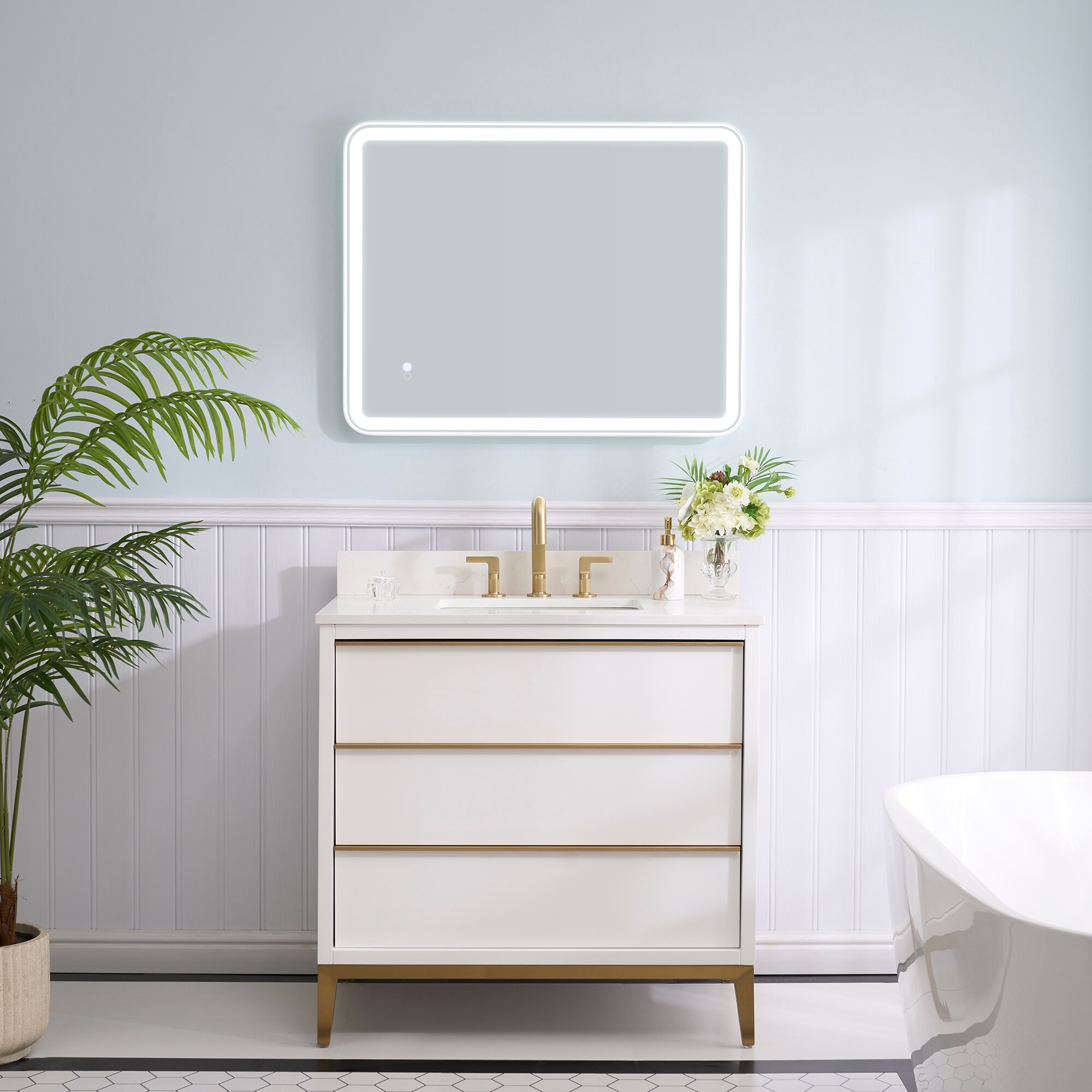 WELLFOR W9FM2836WT Framed-Bath-Mirrors - View #15