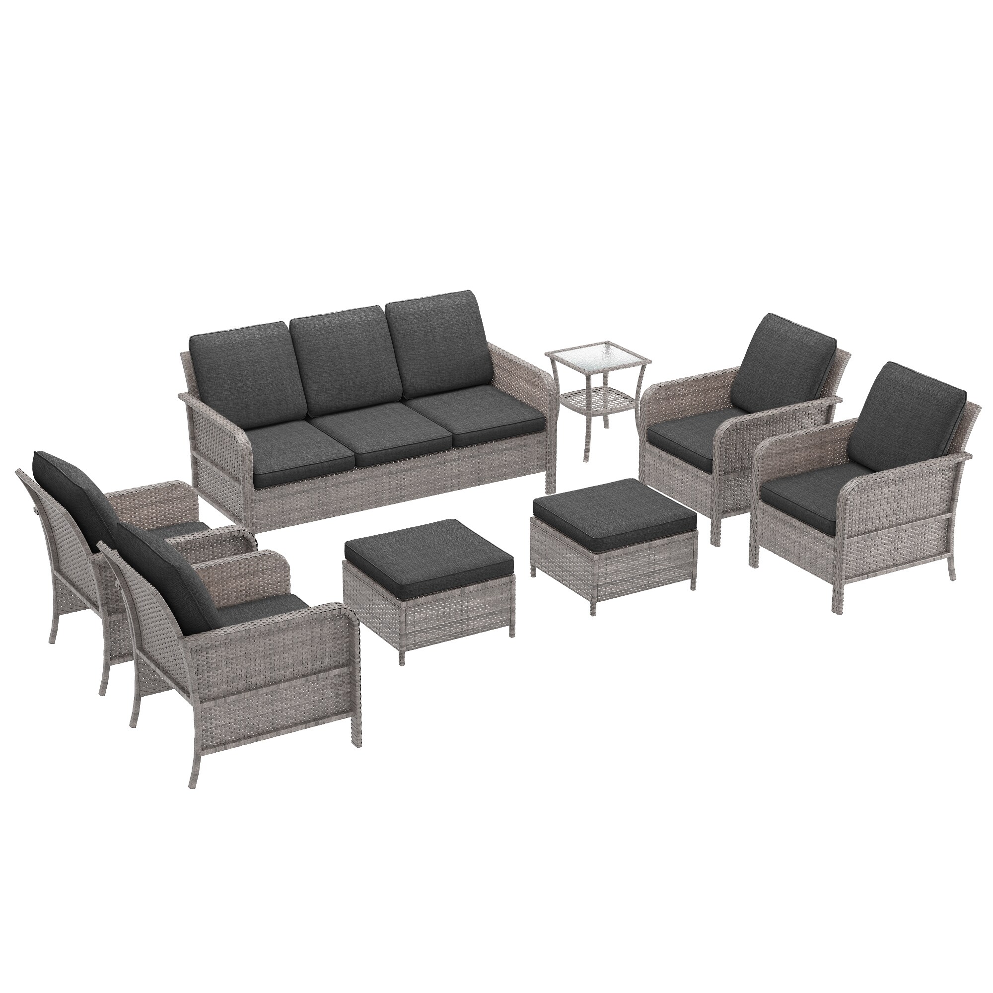 Sonkuki SD-PS-155HBK-S2T2 Patio-Conversation-Sets - View #2