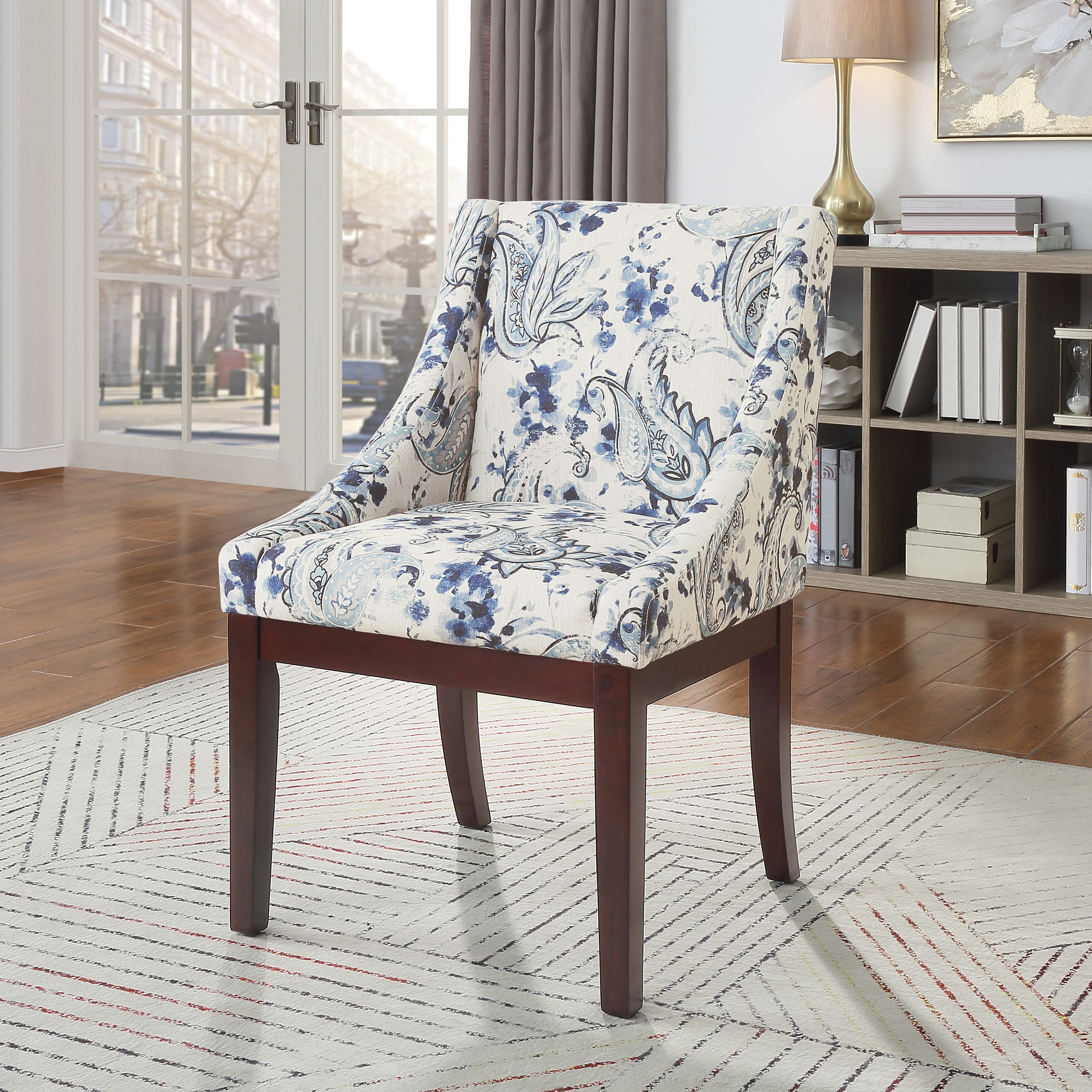 Office Star Products MNA2P63 Set of 2 Polyester/Polyester Blend Dining Side Chair (Wood Frame)