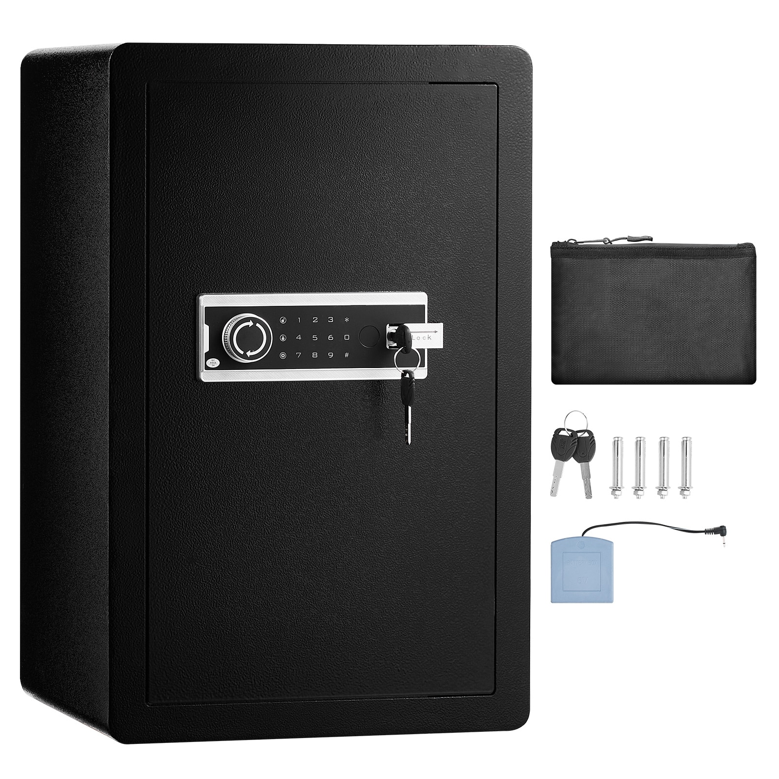 GIVIMO - 3.5-cu ft Steel Security Safe Box Single Door Home Safe with Digital Keypad and Backup K...