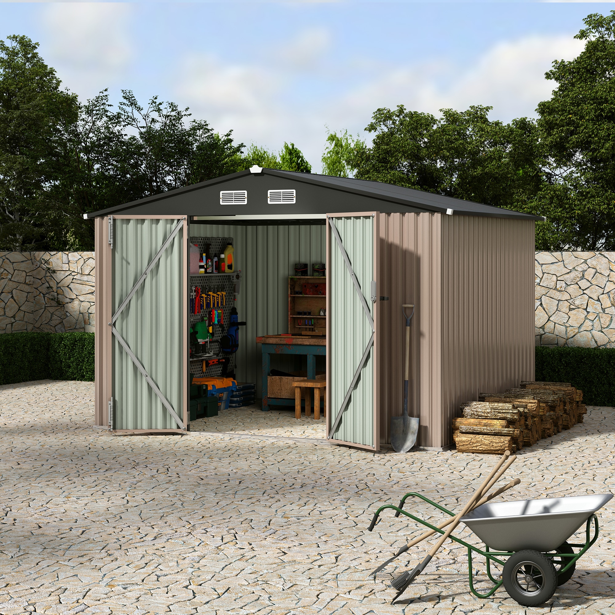 IdealHouse C155WLZLXTDS Metal-Storage-Buildings-Sheds - View #3