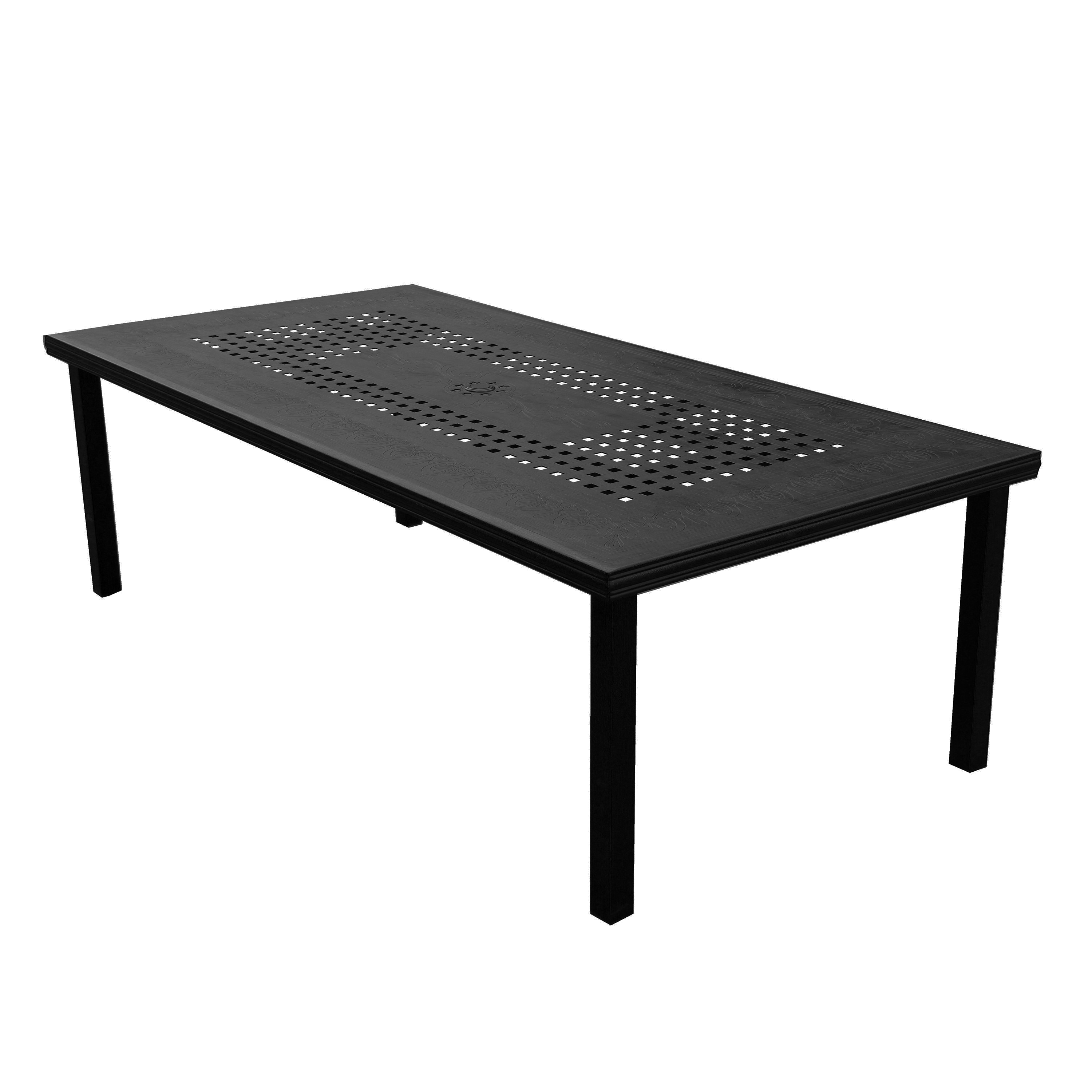 Oakland Living 1057-RECT-95-TL-LBK Patio Dining Table Rectangle Outdoor Dining Table 95-in W x 48-in L with Umbrella Hole