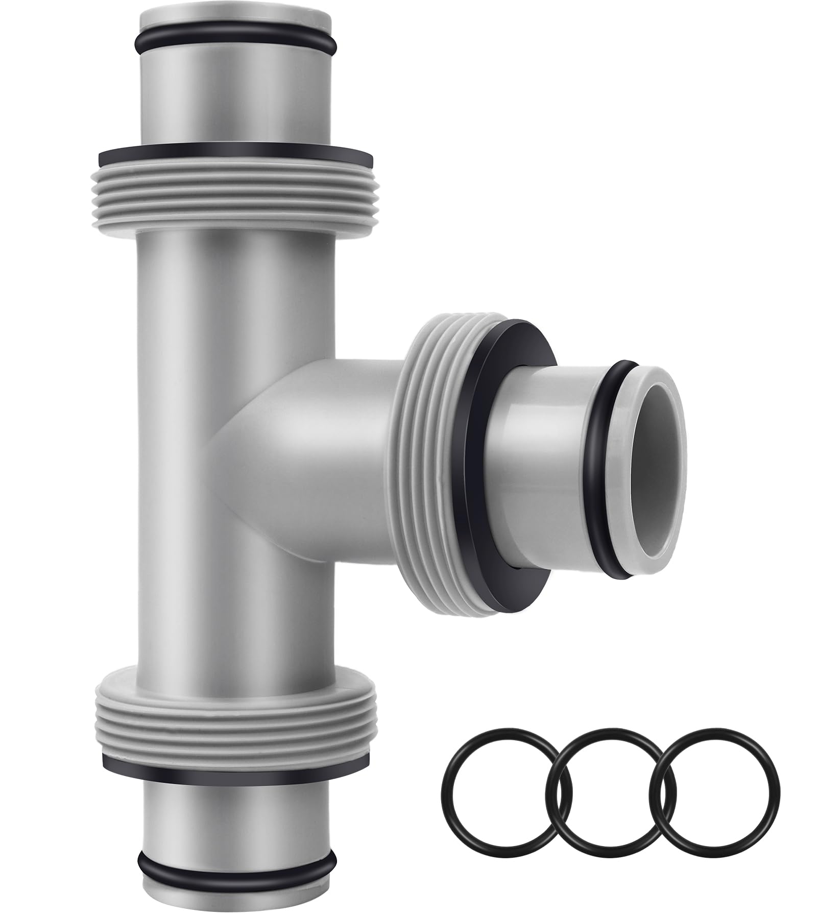 Etokfoks  Pool Hose Connector Leak Proof Dual Seal 1 5 in to 1 5 in T Joint Adapter Easy Install for Above Ground Pools
