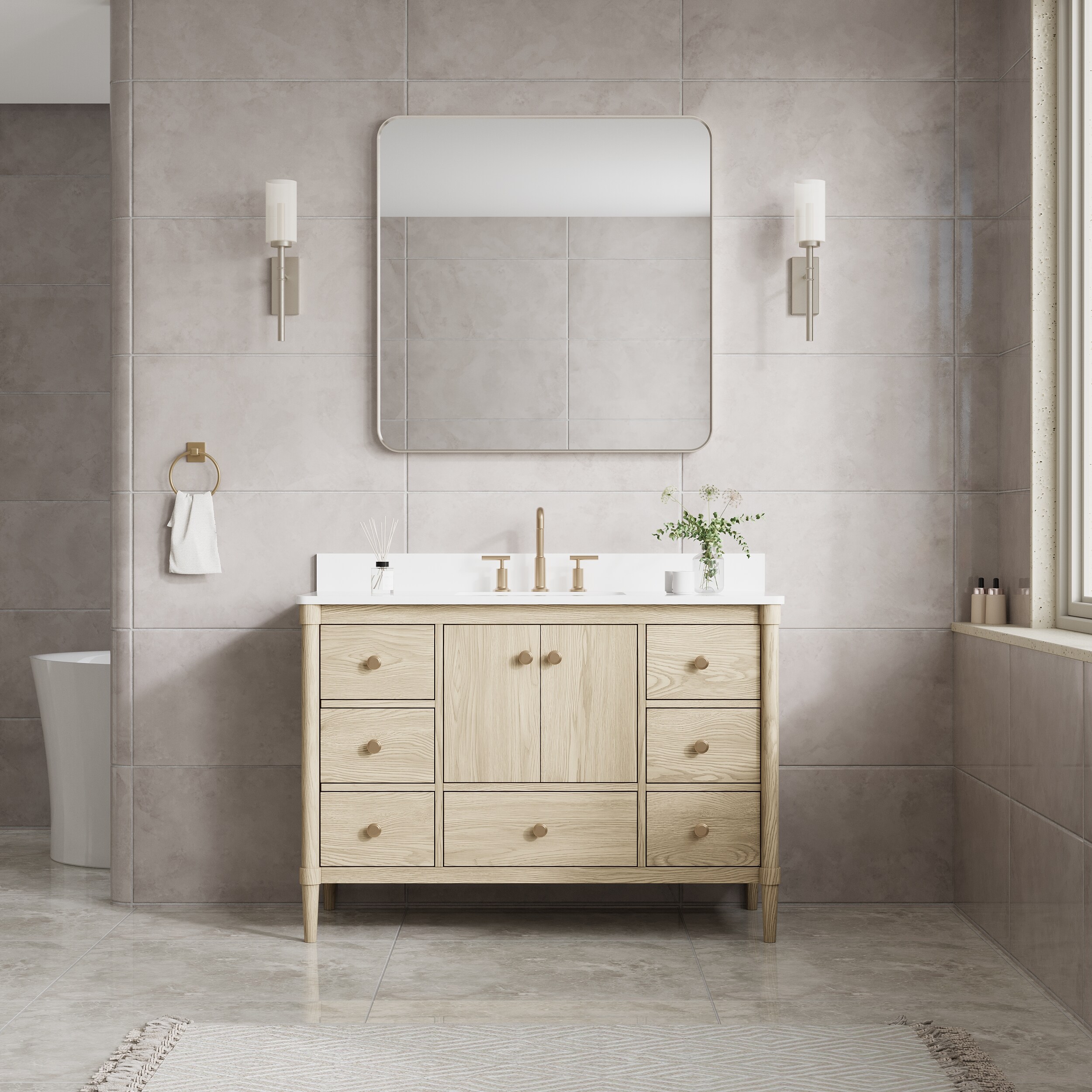 WELLFOR MD2432MR-WT Framed-Bath-Mirrors - View #2