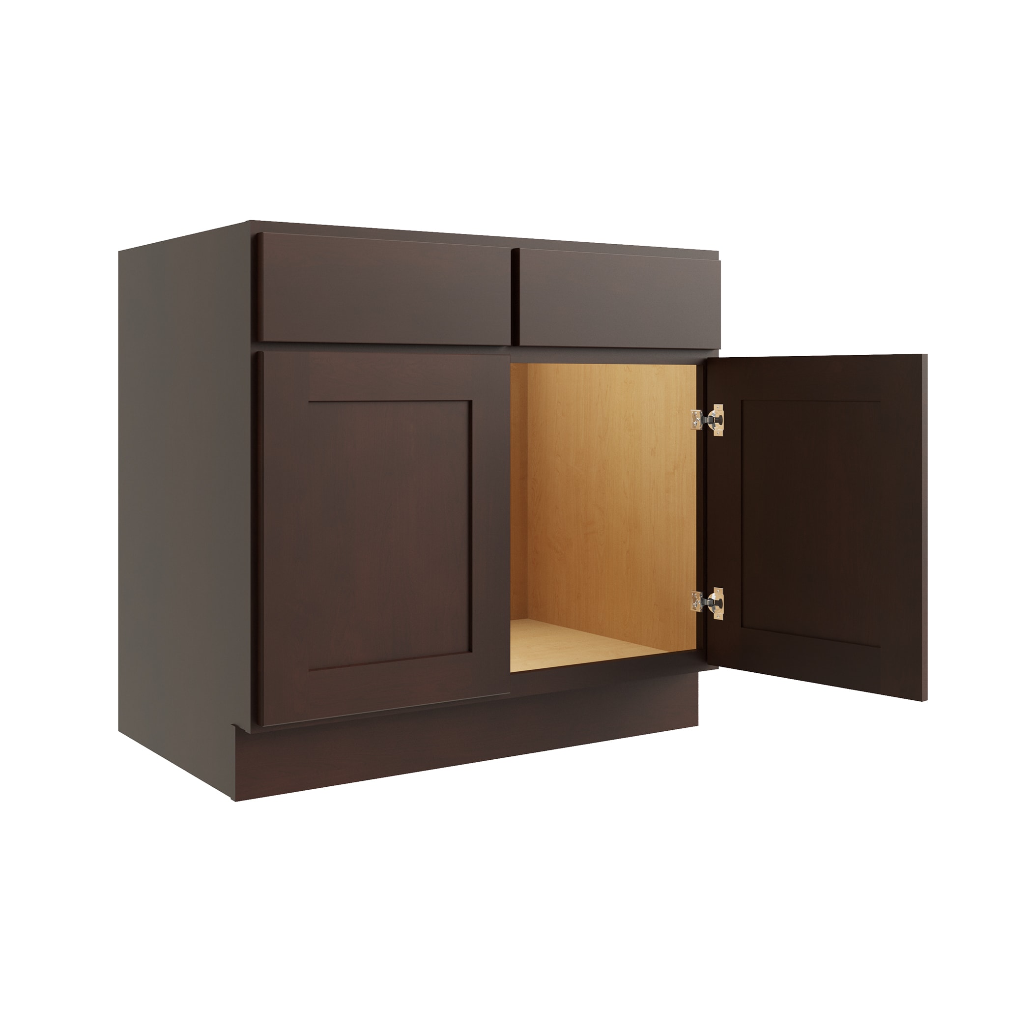 RELIABILT L11-SB36 Parkstone 36-in W x 34.5-in H x 24-in D Espresso Birch Sink Base Fully assembled Plywood Cabinet Shaker)