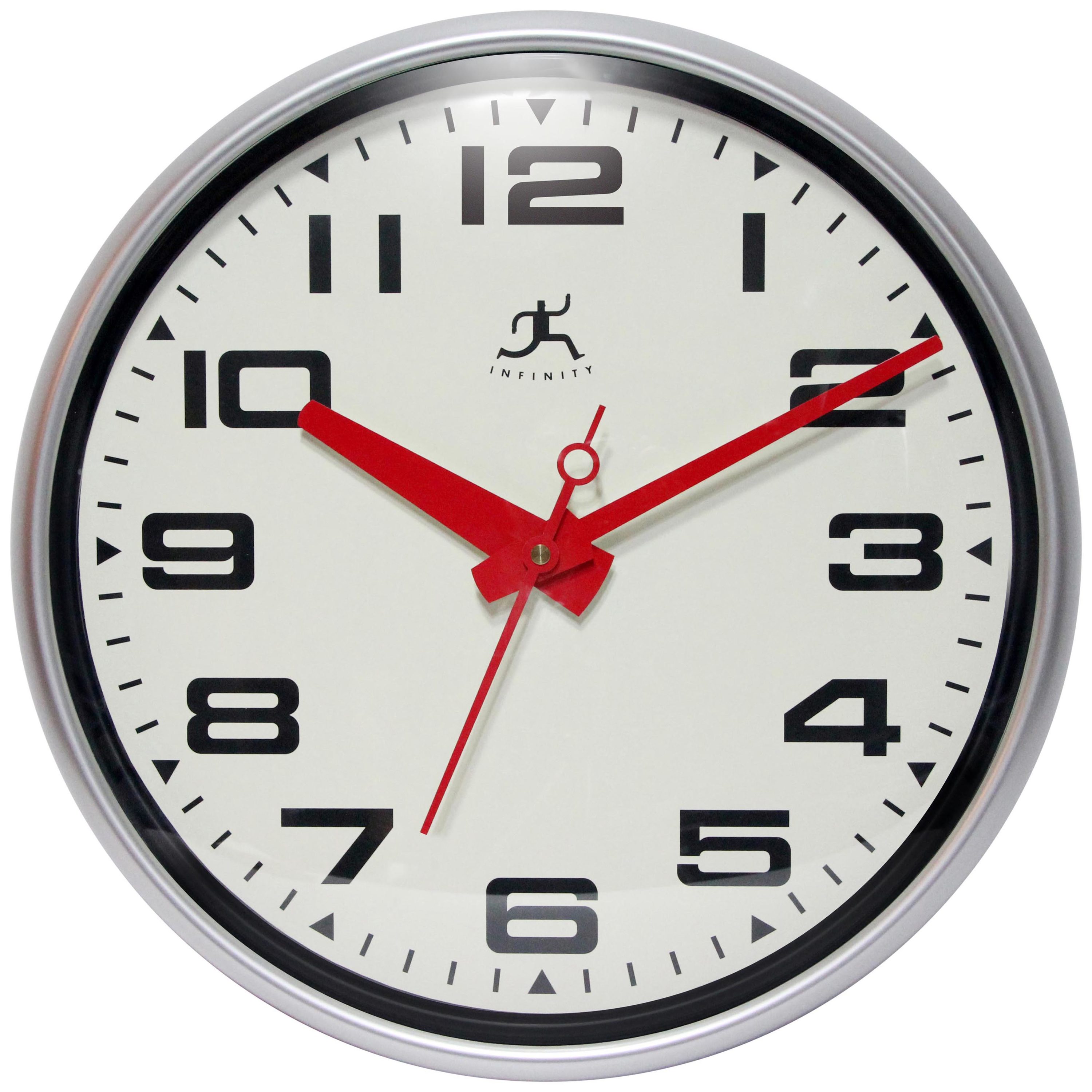 Red L.P Decorative Metal Wall Clock by Infinity Instruments 12 inch 