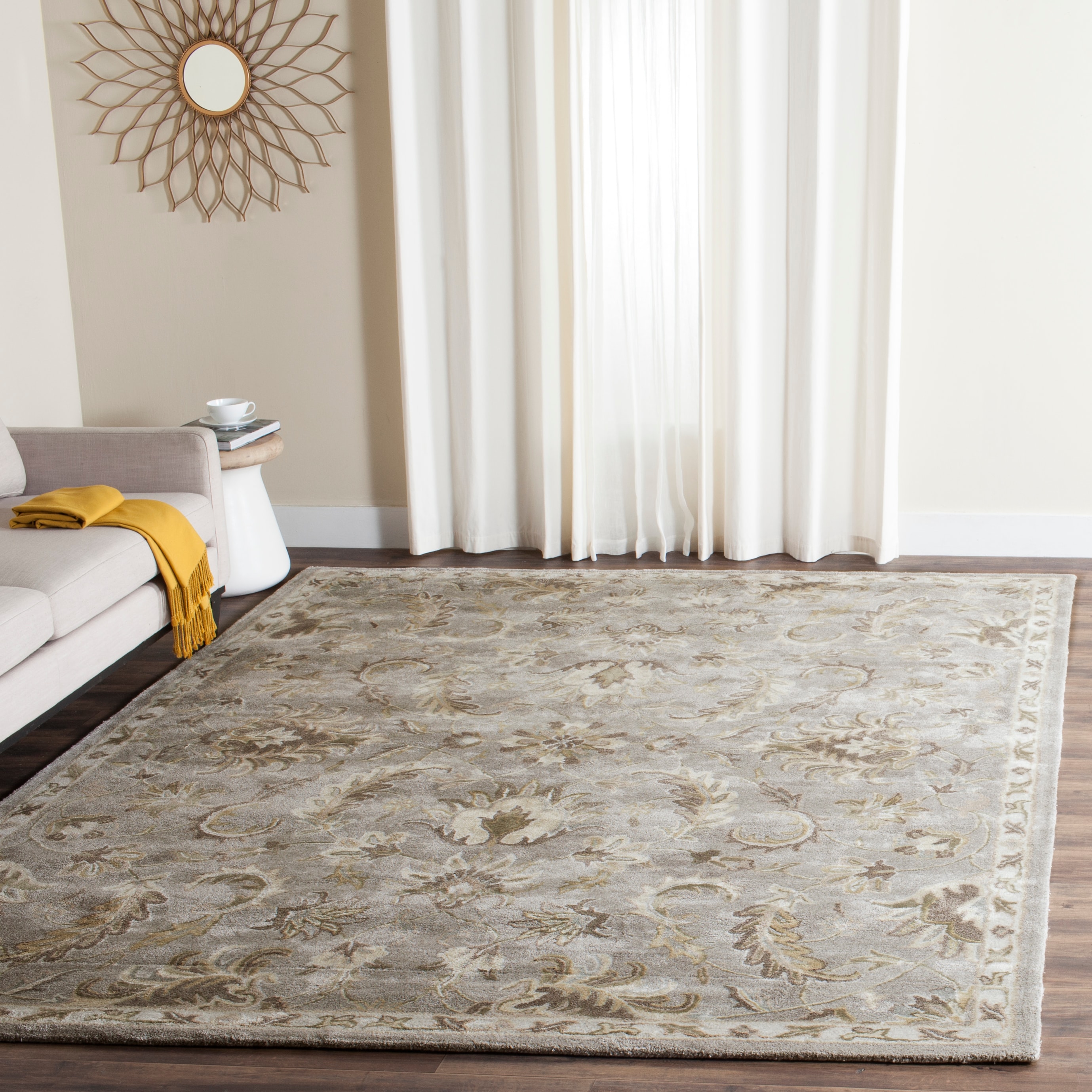 Safavieh BEL924B-8 Bella Enid 8 x 10 (ft) Tufted Synthetic Gray/Multi Rectangular Indoor Floral/Botanical Vintage Area rug