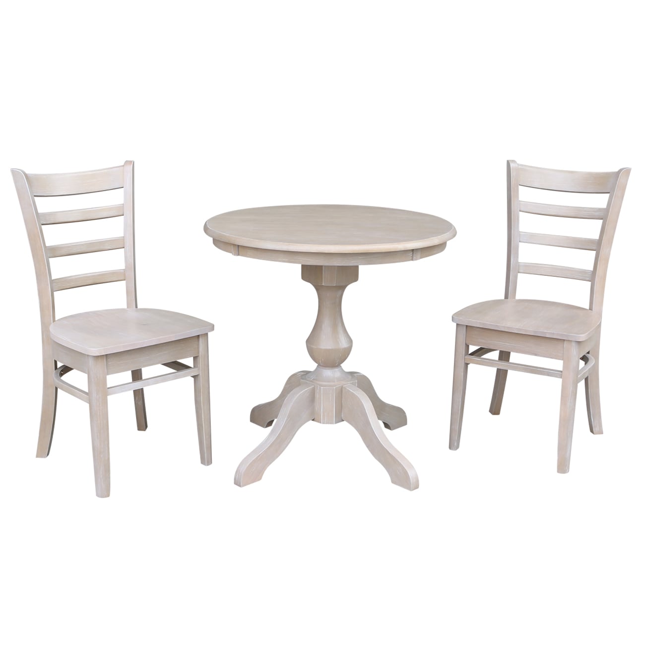 International Concepts Washed Gray Taupe Casual Dining Room Set with ...