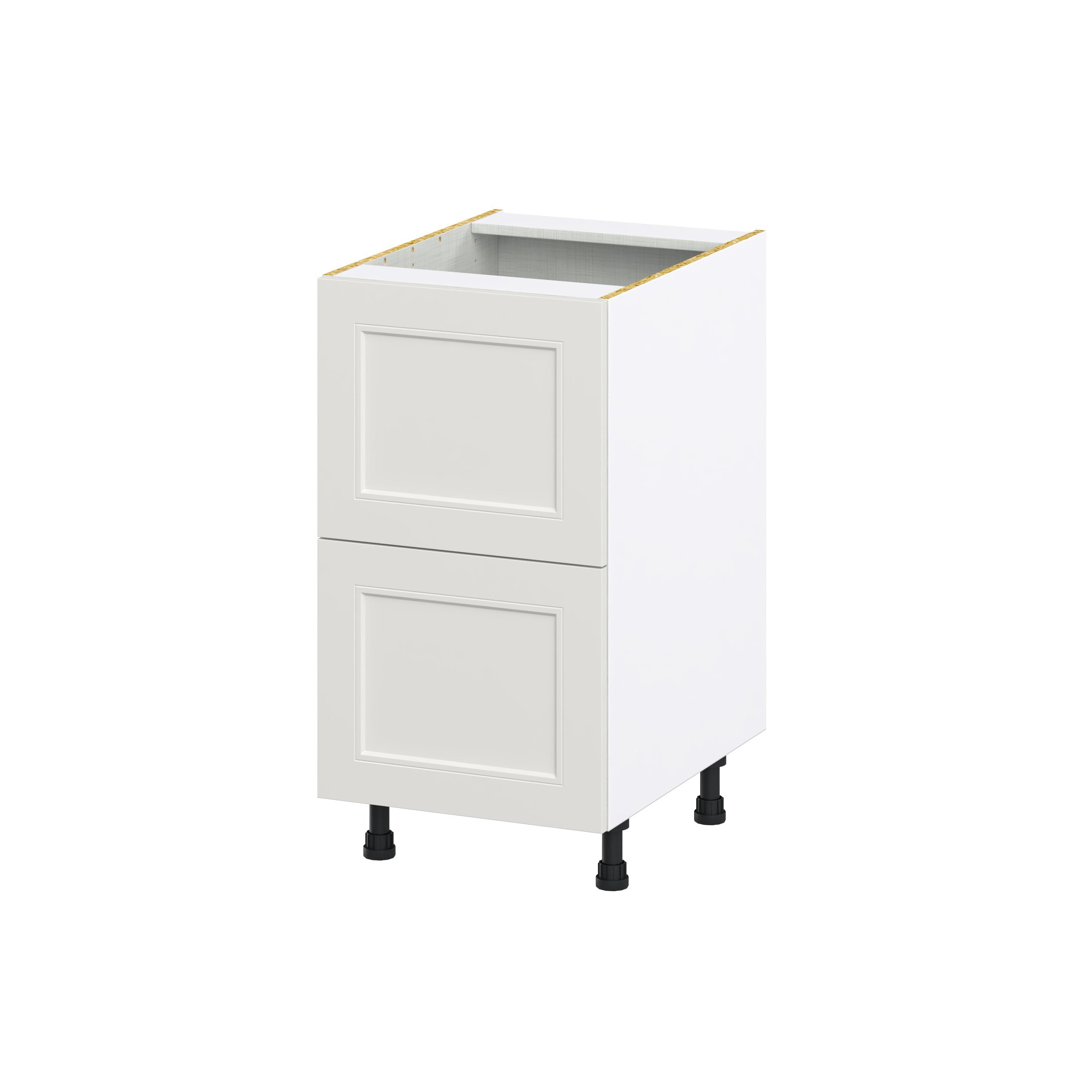 Hugo&Borg DSB2D18-BE Belcourt 18-in W x 34.5-in H x 24-in D Painted Light Gray 2 -Drawers Drawer Base Fully assembled Cabinet (Recessed Panel Shaker)