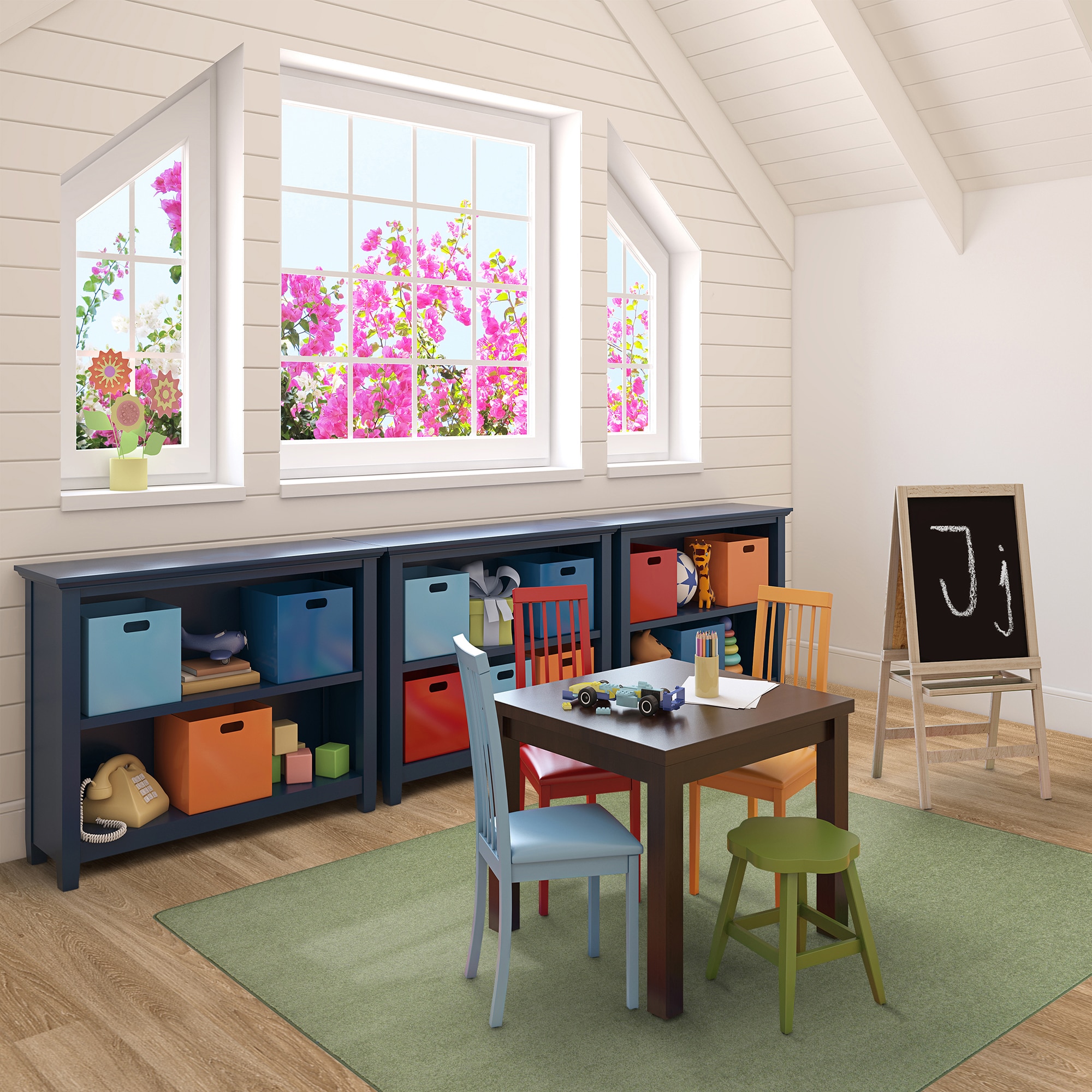 Joy Carpets 80P-11 Kid Essentials 6 x 6 (ft) Tufted Polyester Sage Square Indoor Solid Area rug