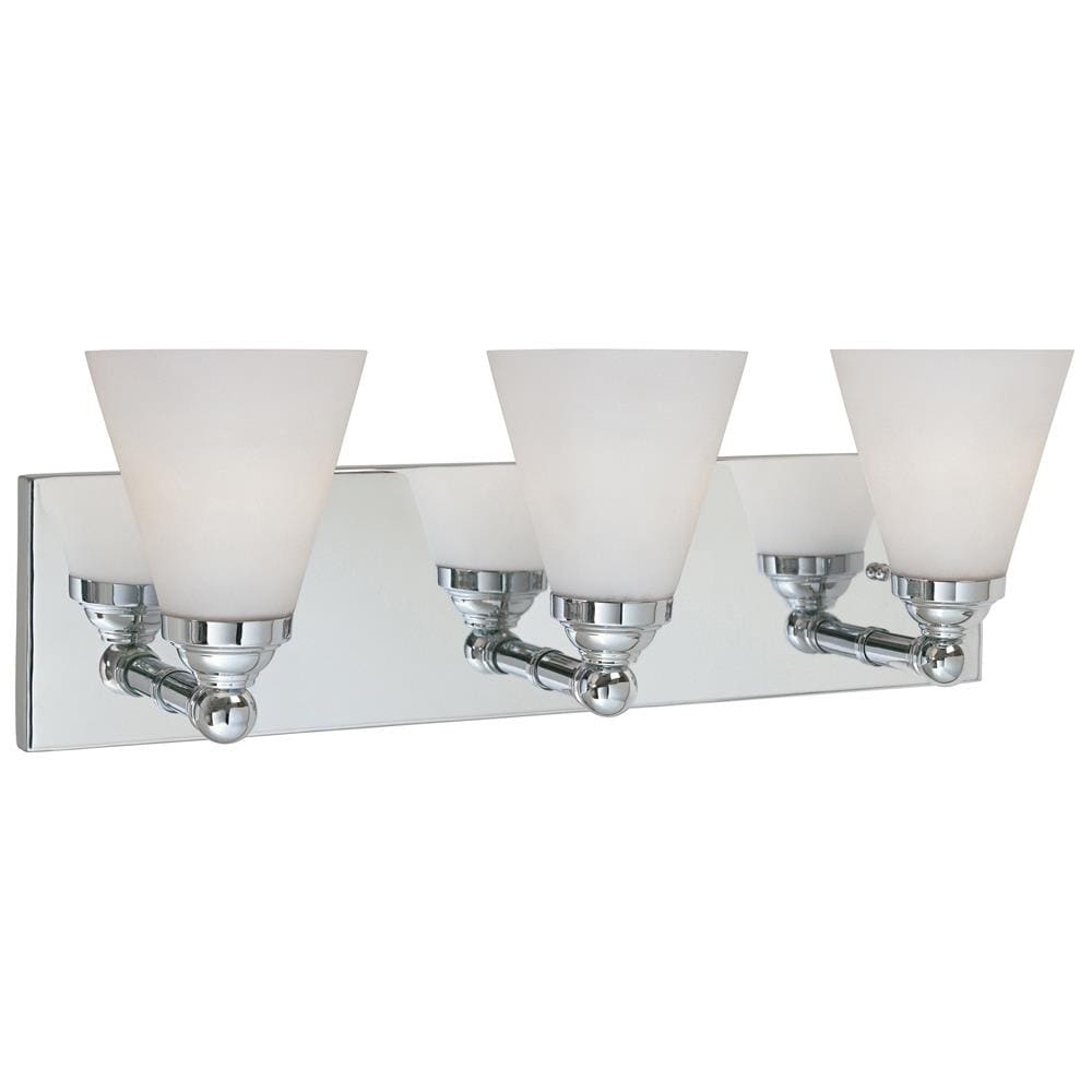 Hudson Chrome 21.75" Modern Wall Bath Bar with White Opal Glass