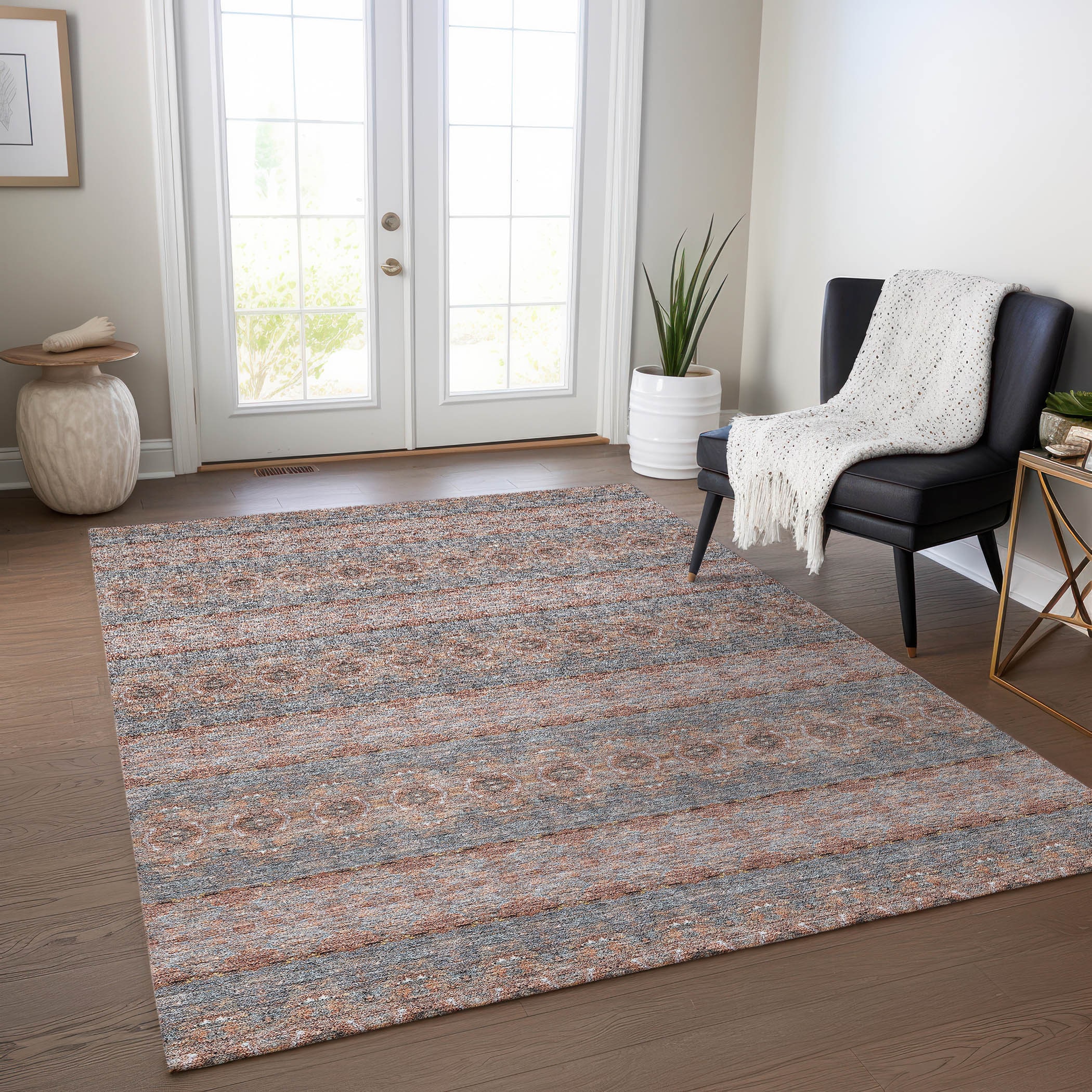 Addison Rugs ACN615PK30X46 Chantille ACN615PK 2 x 3 (ft) Polyester Paprika Rectangular Indoor/Outdoor Abstract Machine washable Area rug
