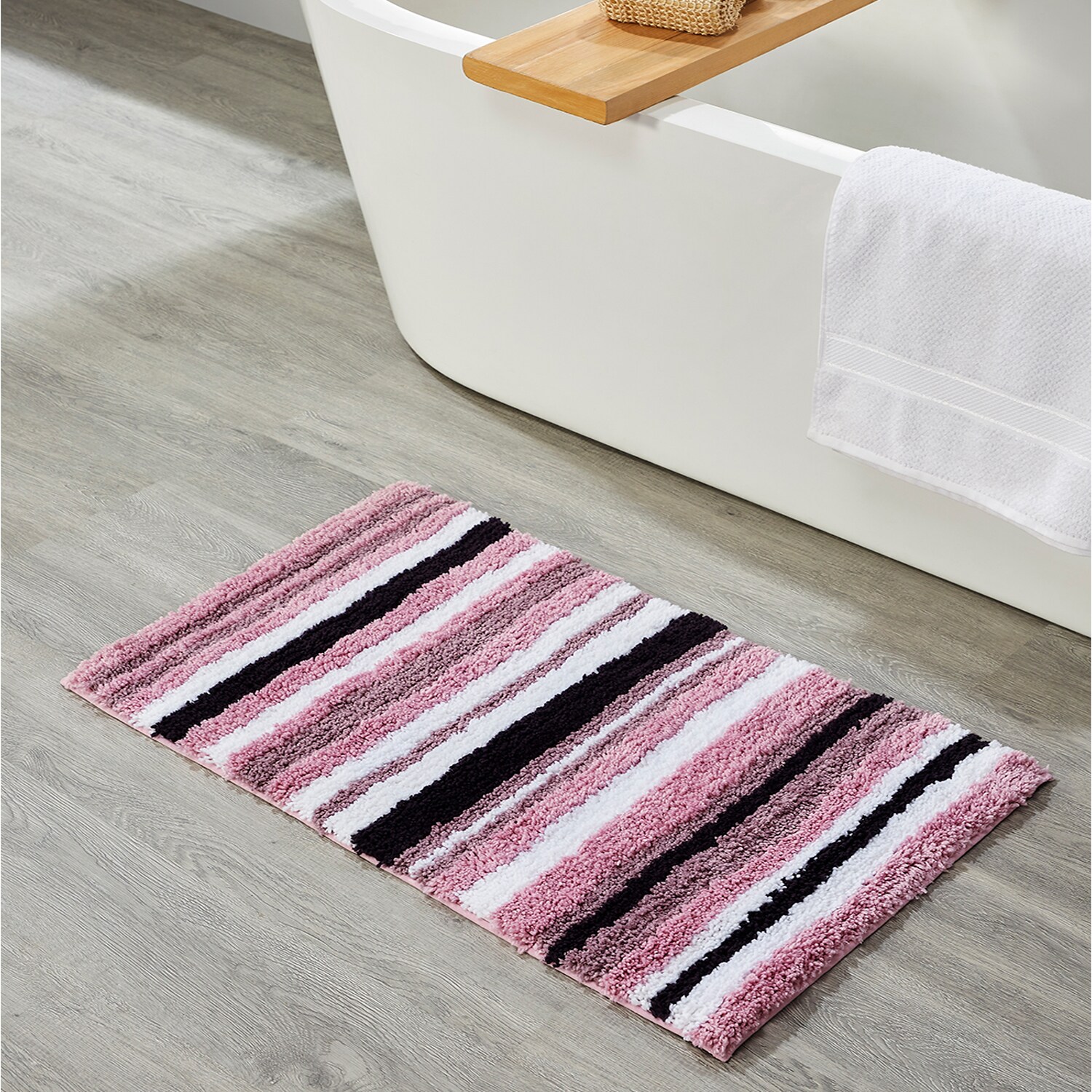 Better Trends BAGR1724EGG 24-Inches x 17-Inches Eggplant Polyester Bath rug
