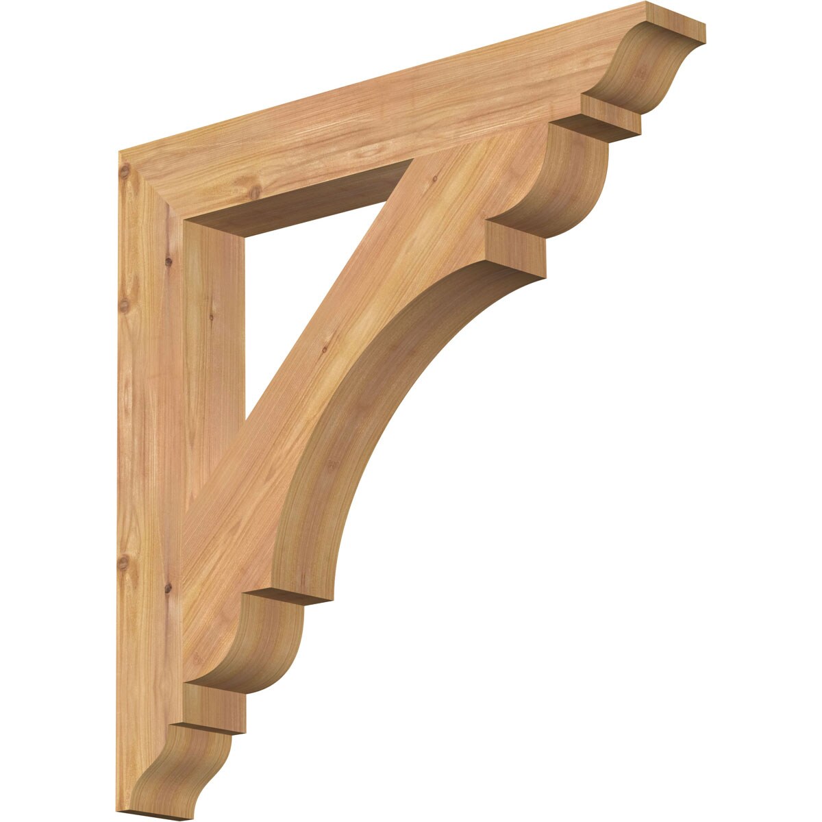 Ekena Millwork BKT04X26X26OLY01SWR Olympic traditional smooth 3-1/2-in x 26-in x 26-in Western red cedar Brown Wood Standard bracket