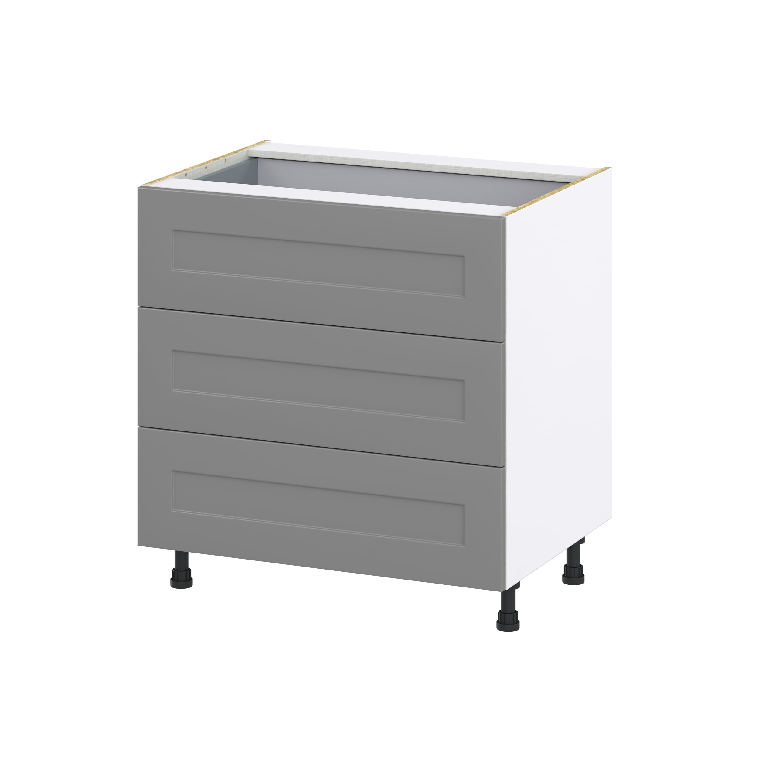 Hugo&Borg 33-in W x 34.5-in H x 24-in D Slate Gray 4-Drawer Base Fully Assembled Cabinet (Recessed Panel Style)