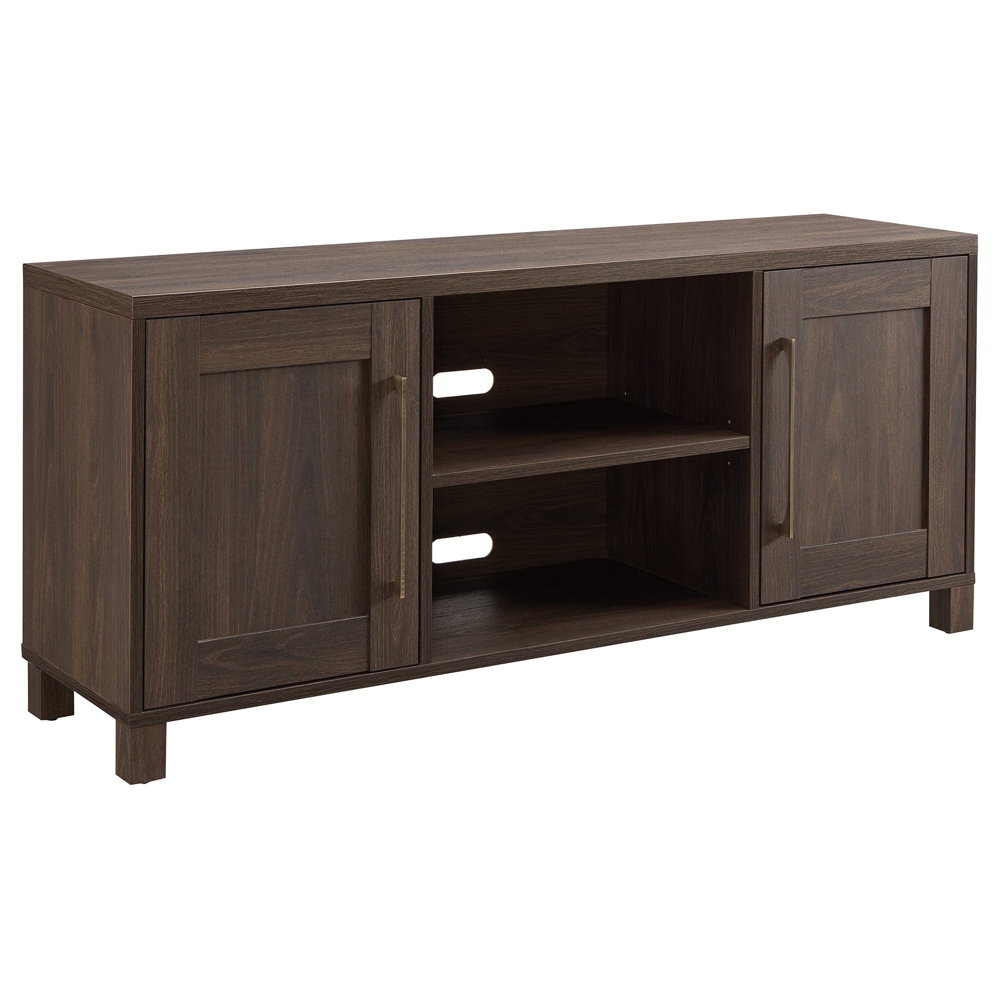 Alder Brown Modern MDF TV Stand with Cabinets