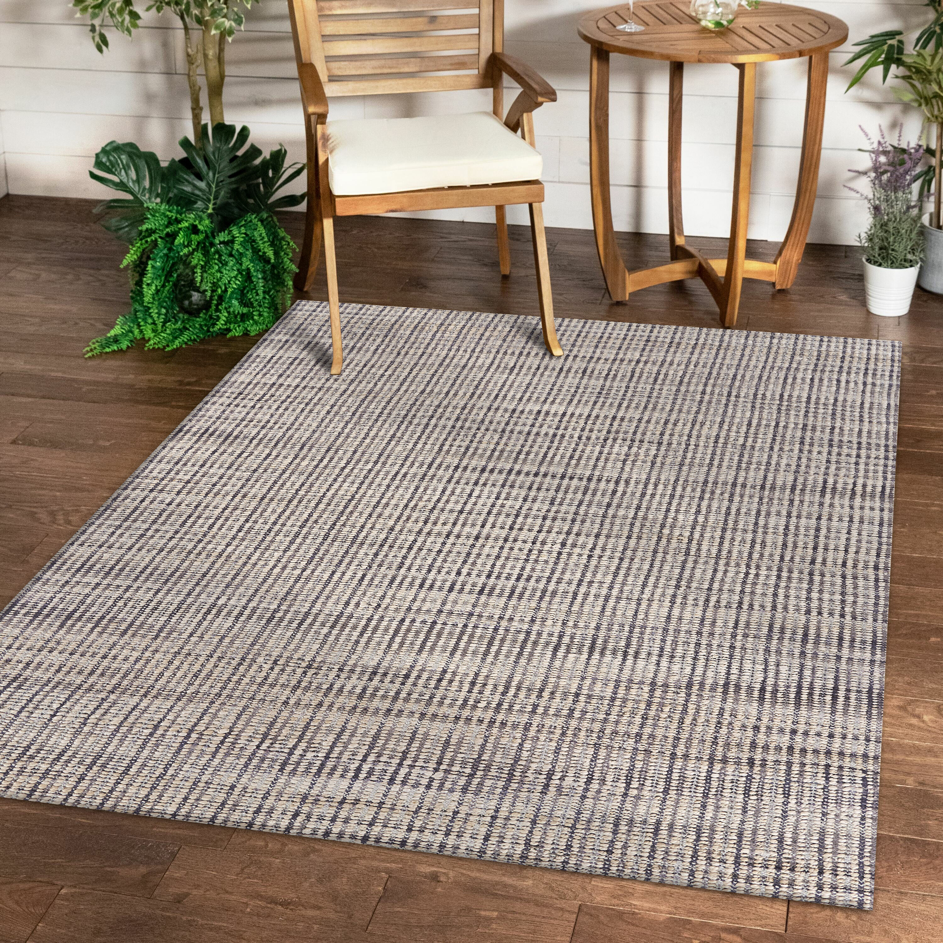 LR Home 4198A4084934J8 5 x 7 (ft) Jute Brown/Beige Rectangular Indoor/Outdoor Geometric Bohemian/Eclectic Area rug