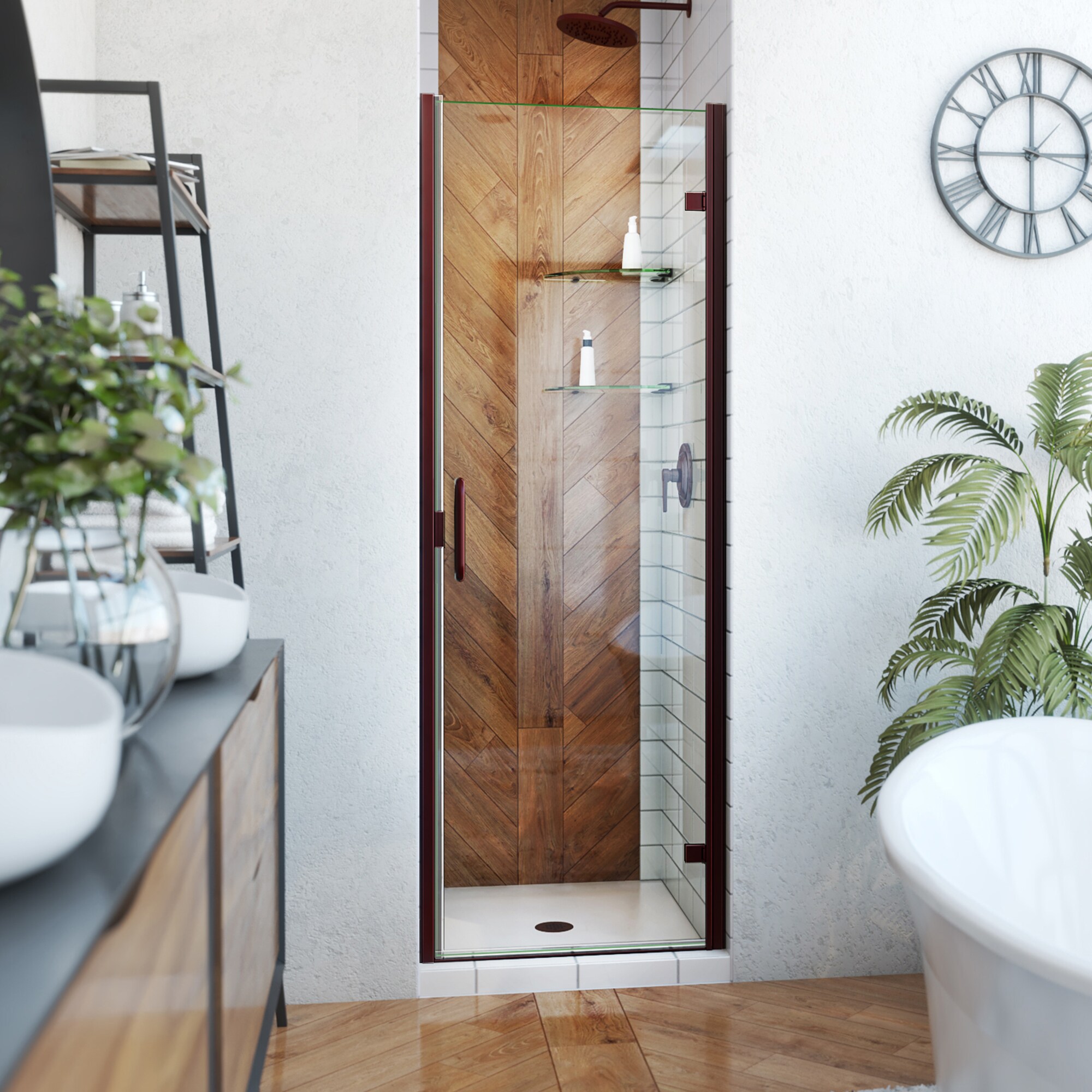 Matte Black and Clear Glass Semi-Frameless Shower Door