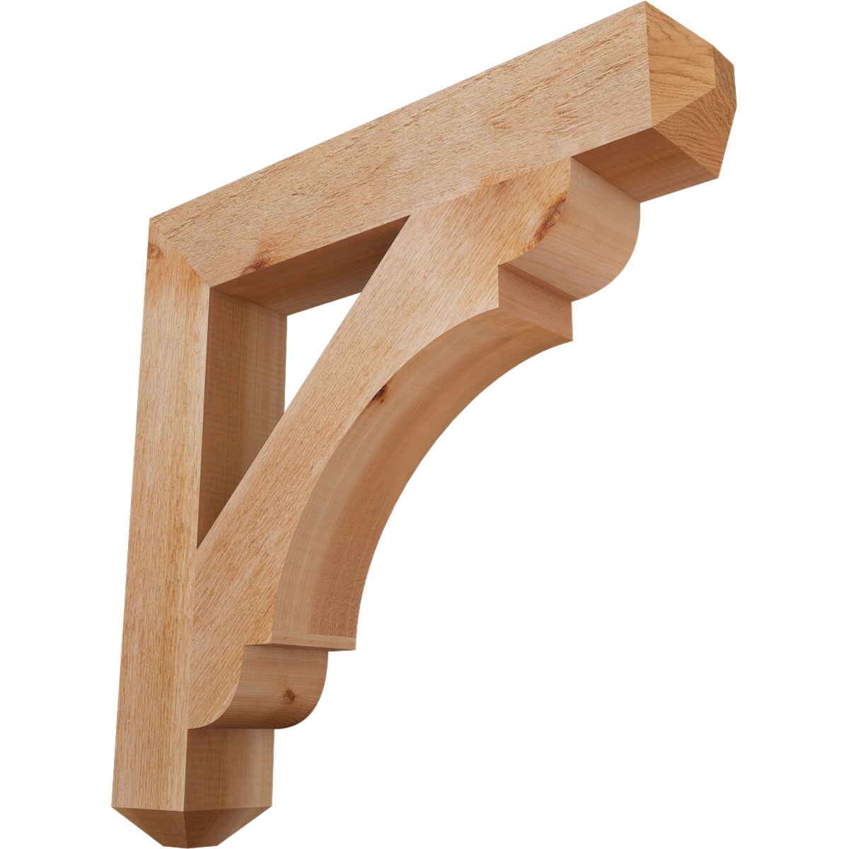 Ekena Millwork BKT04X24X24OLY04RWR Olympic craftsman rough sawn 4-in x 24-in x 24-in Western red cedar Brown Wood Standard bracket