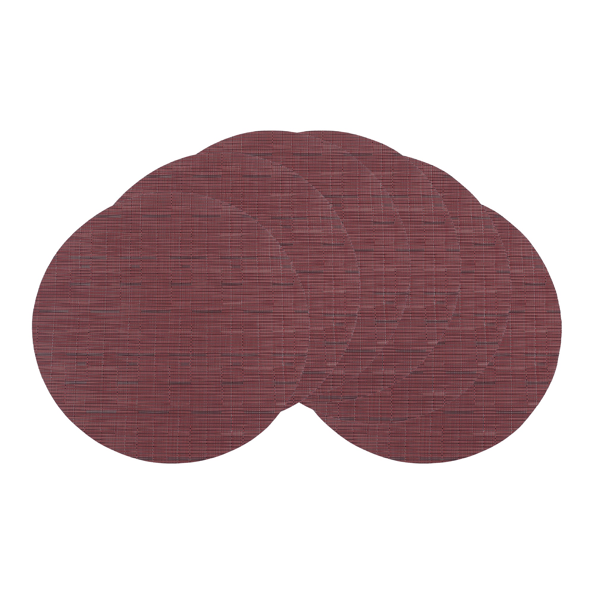 Unique Bargains Round Placemats 6pcs PVC Placemats for Kitchen Dining Table Decor Washable Table Placemats Wipeable Table Mat 14x14in Burgundy #S25120800UX6506