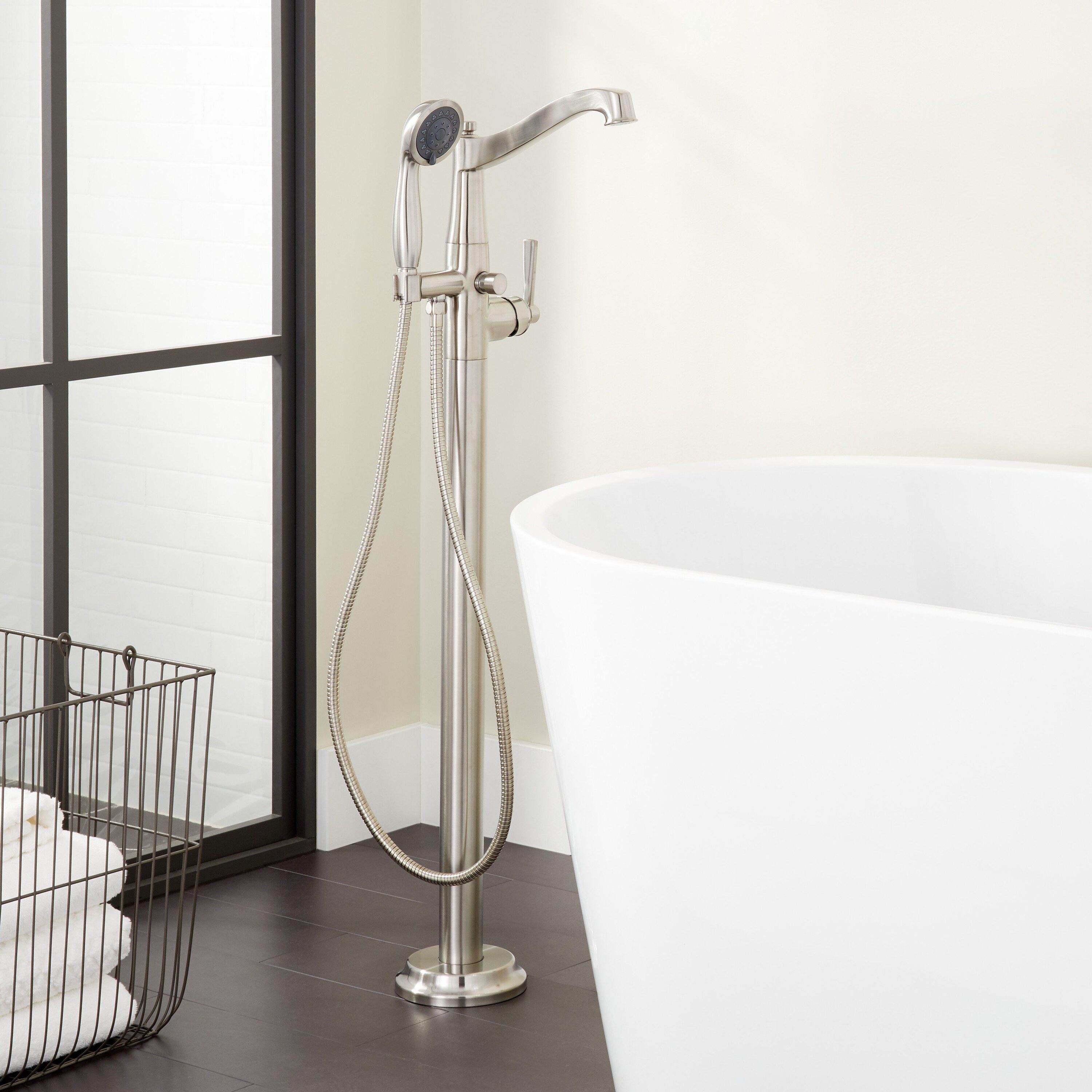 Signature Hardware 450544 Brushed Nickel Bathtub Spout With Diverter