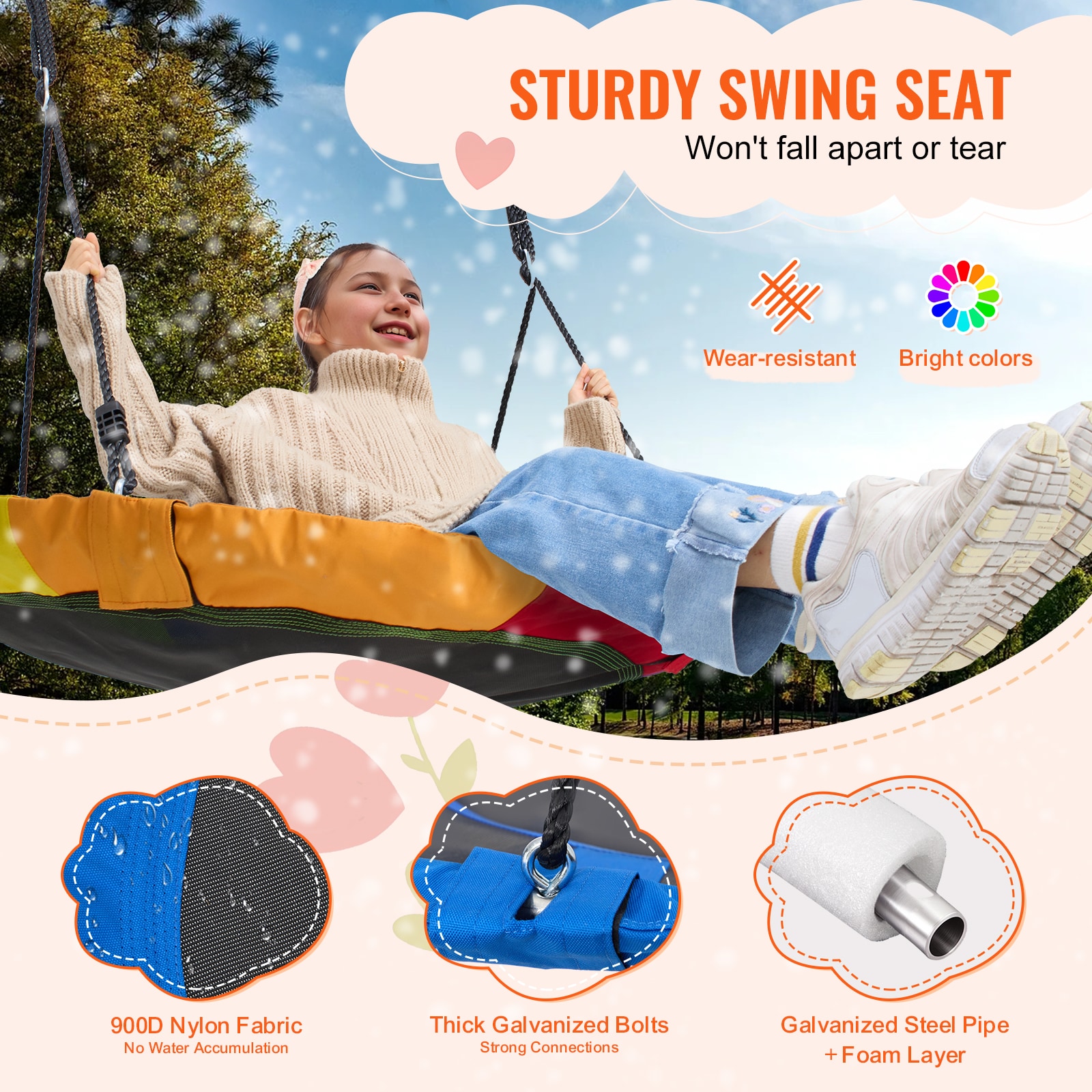 VEVOR LSFDQQLSFD409Q7D1V0 Playset-Swings - View #4