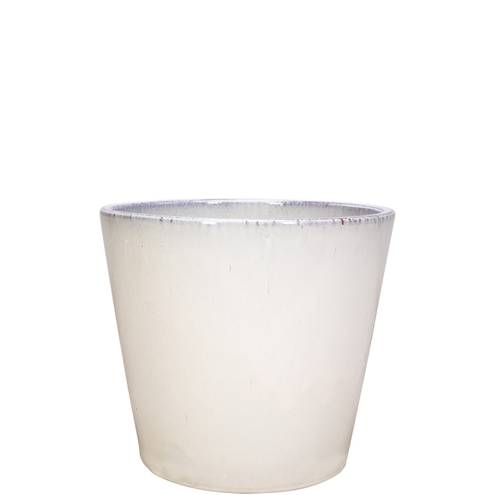  BB-201A-BE Round 9.5-in W x 8.5-in H x 9.5-in D Off-white Ceramic Indoor/Outdoor Planter
