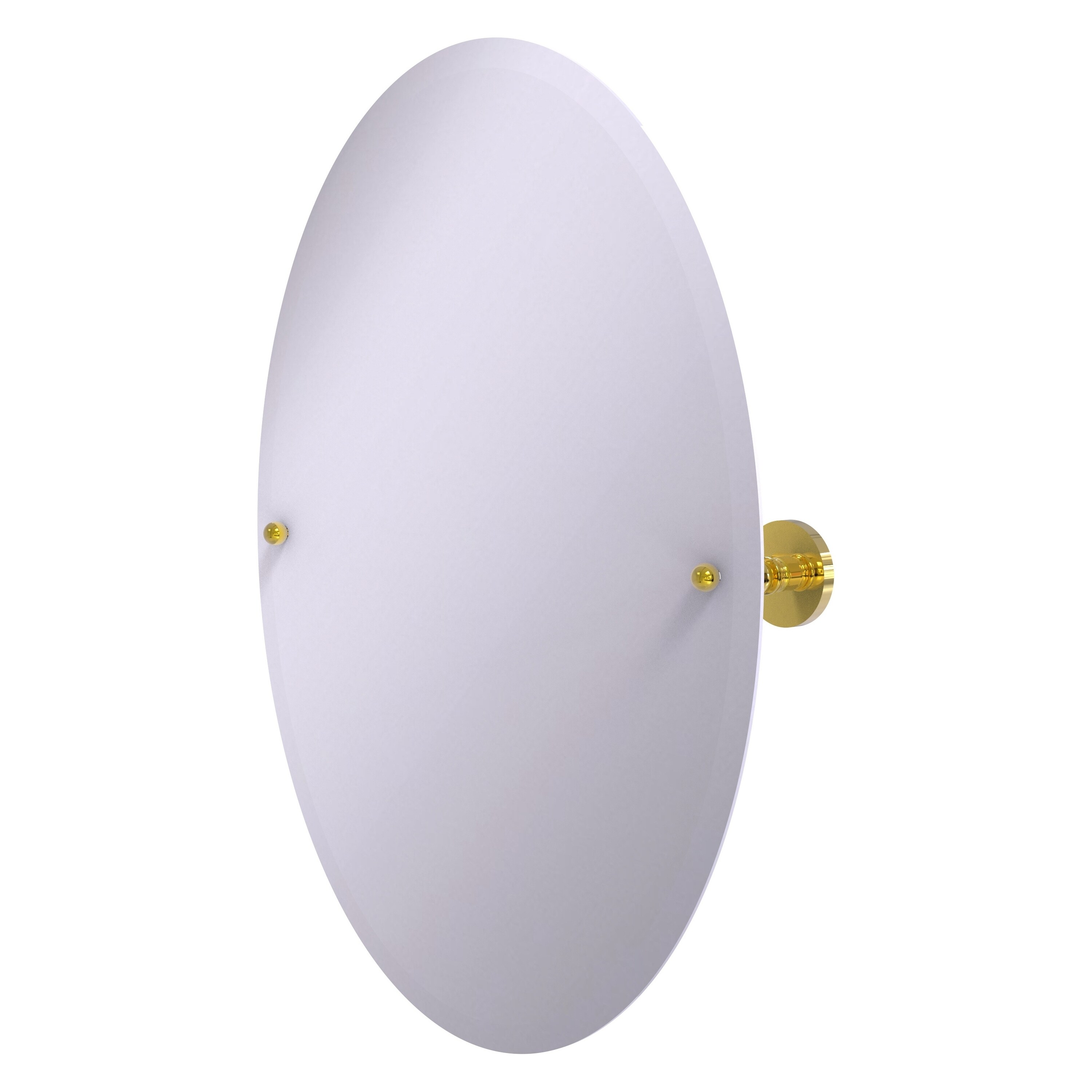 Allied Brass P1091-PB Prestige Skyline 21-Inches x 26-Inches Beveled Frameless Oval Tilting Bathroom Vanity Mirror ( Polished Brass )