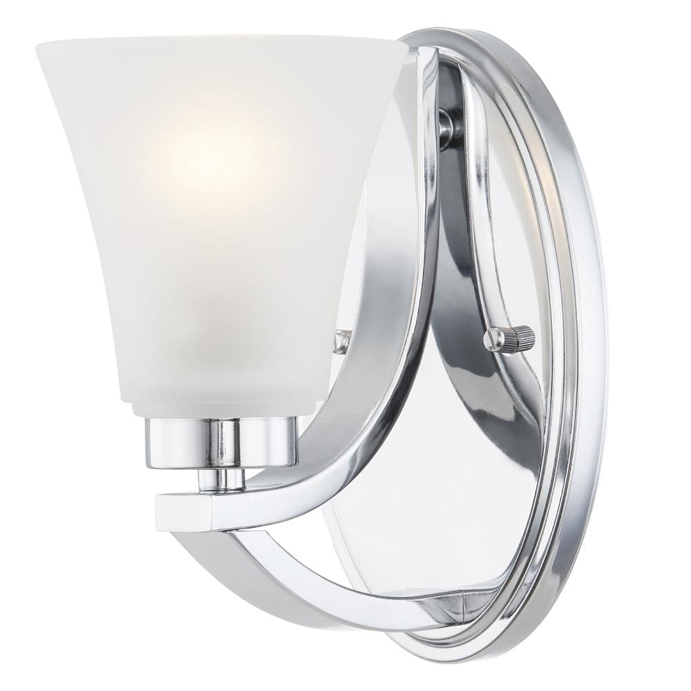 allen + roth FV18-118-1 Lyndsay 5-in W 1 -Light Polished Chrome Transitional Wall Sconce
