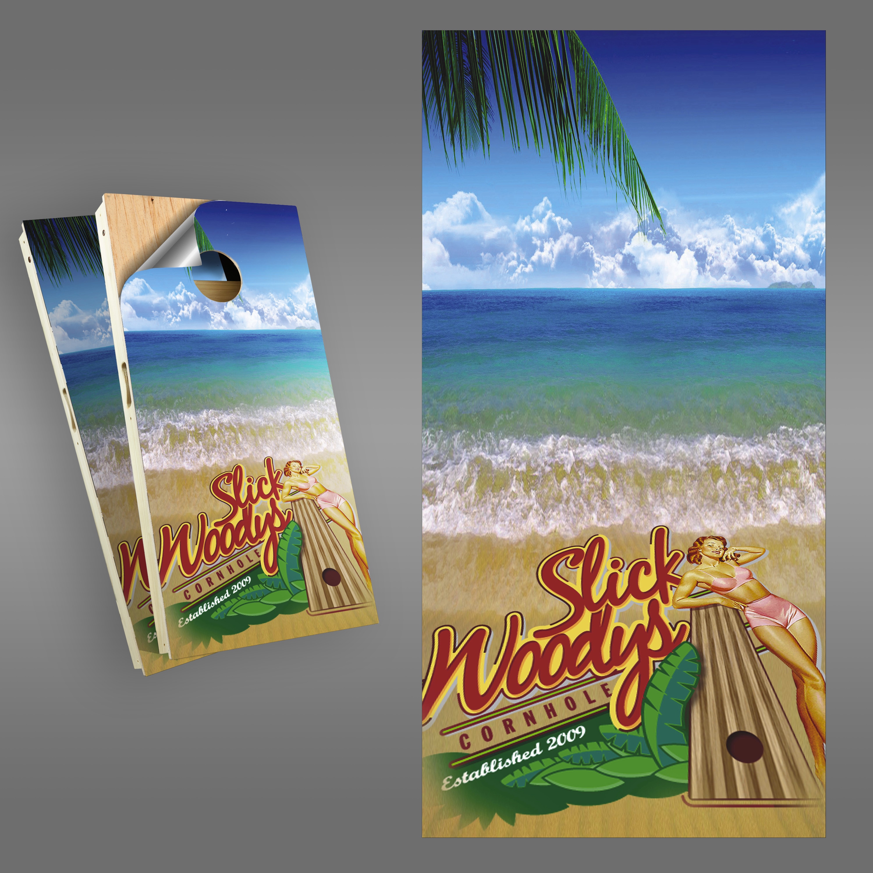 Slick Woody's Cornhole Board Wrap - High Quality Vinyl, Multiple Colors ...